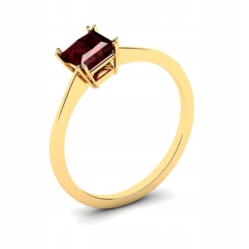 

Pierścionek Złoty Klasyczny Z Bordową Cyrkonią 5MM