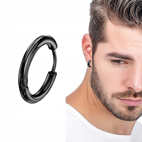 

Kolczyk Męski Czarne Kółko 12 mm Stal Chirurgiczna