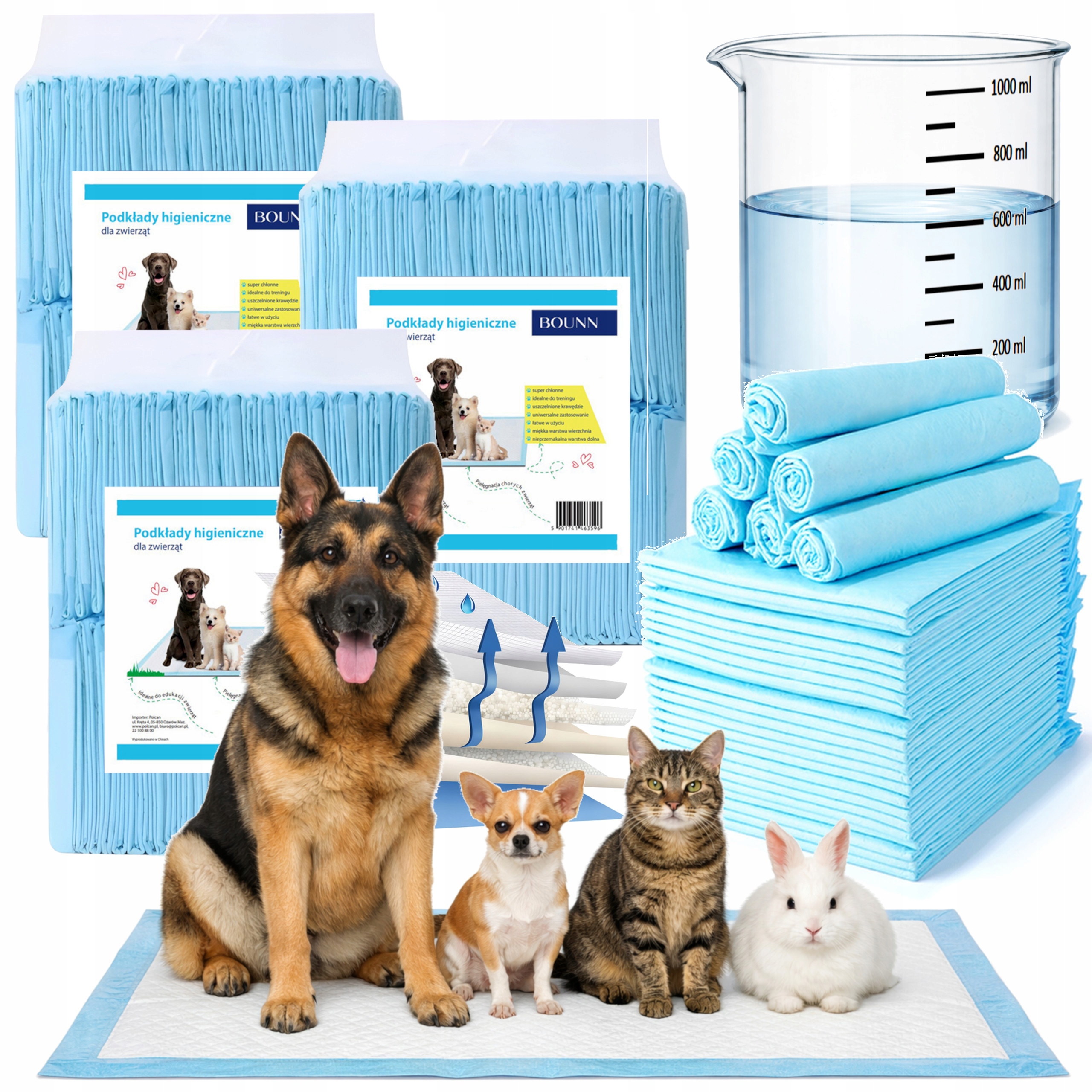 Hygienické Podložky 60x90 Absorpční Podložky Pro Psa Na 3x50 Ks 600 ml