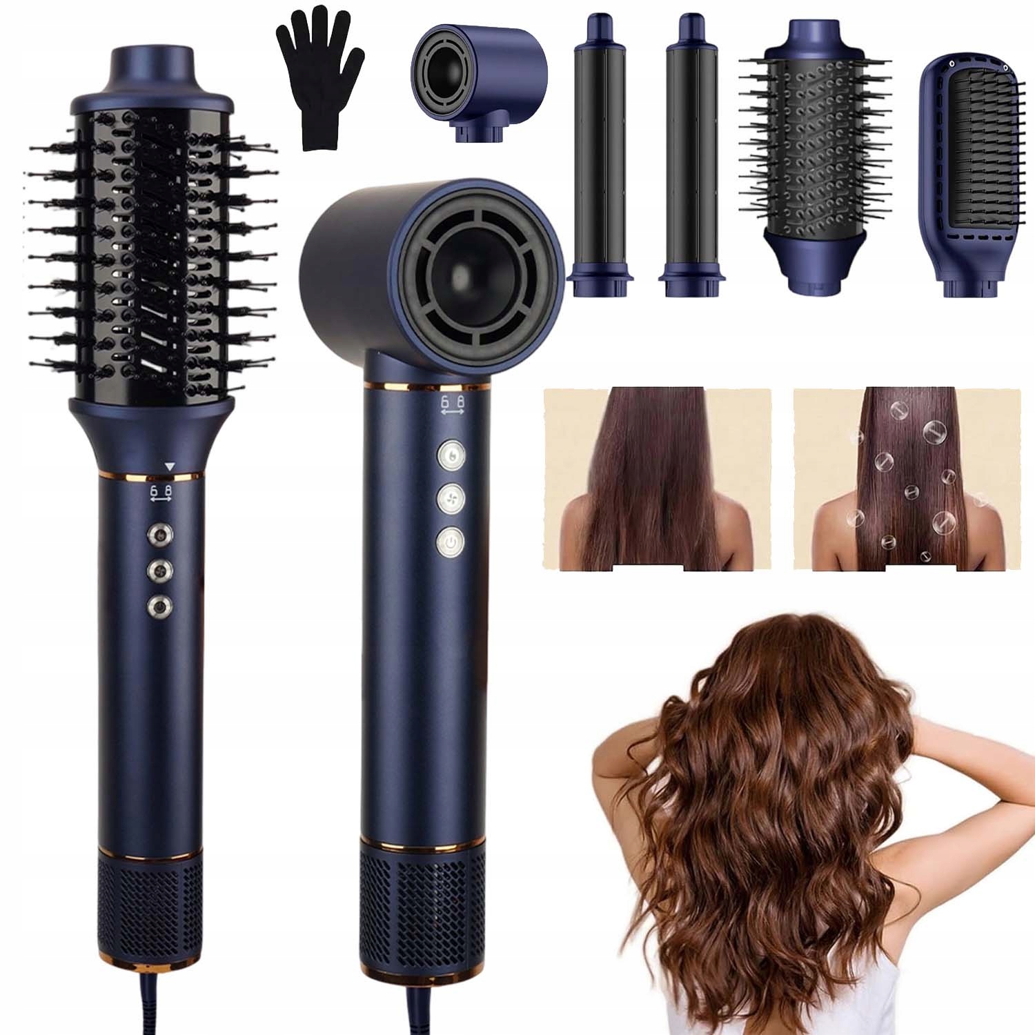 Fén Na Vlasy Air Styler Vysokootáčkový 1300W Kartáč 5V1