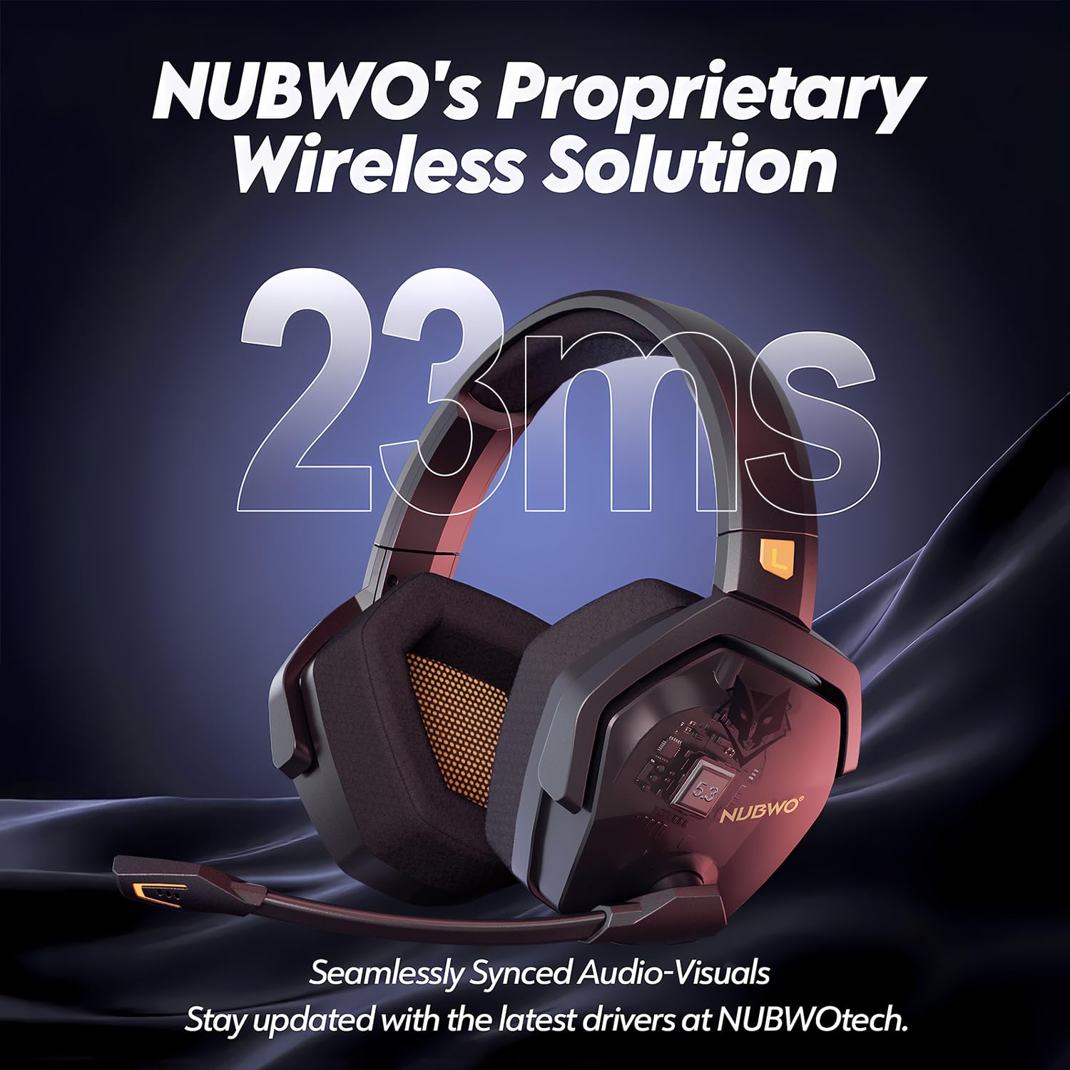 NUBWO G06 Wireless Gaming Headset with Mic for PS5 PS4 PC Mobile — miniatura 3