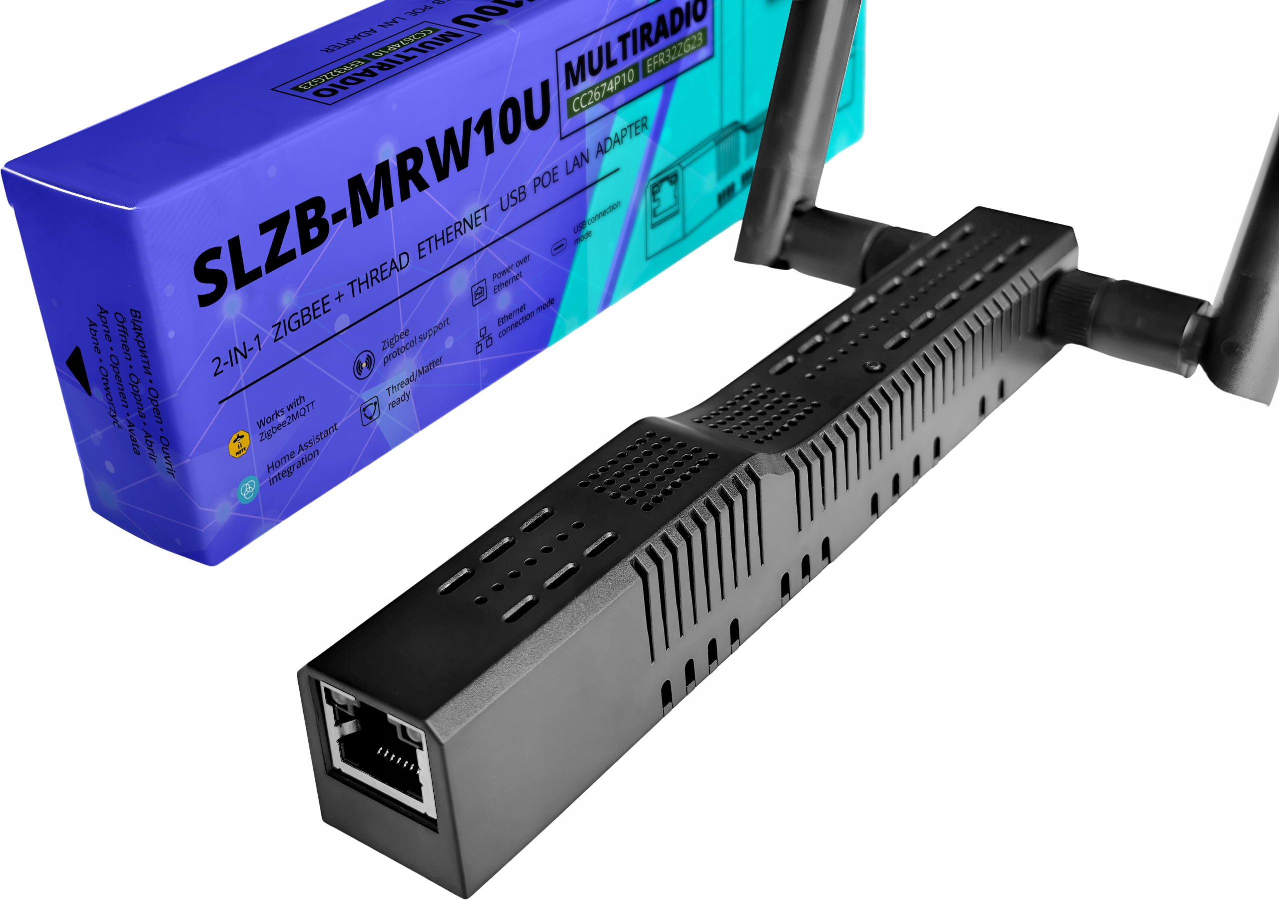 Adaptér SLZB-MRW10U ZigBee Thread Z-Wave PoE Usb WiFi ESP32 Eth Mqtt Zha Ha