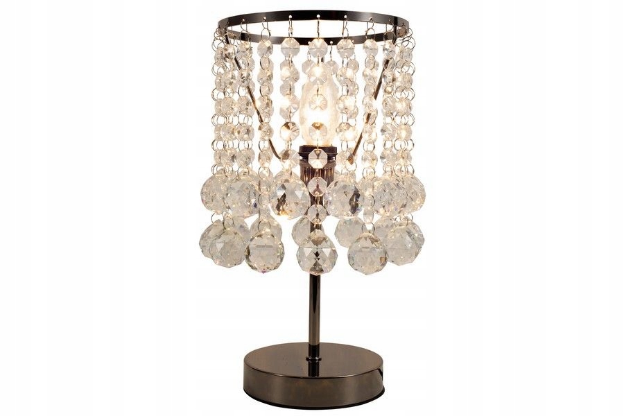 Stolní lampa glamour London Crystal 1xE14 40W tmavý chrom Reality