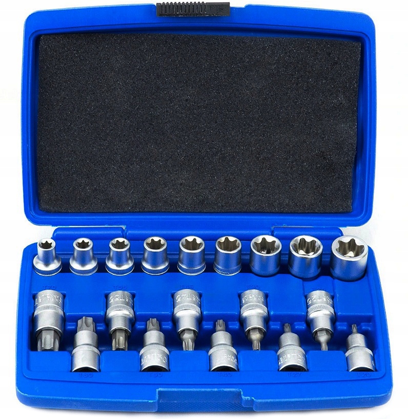 ZESTAW NASADEK NASADKI KLUCZE E-TORX 19ELE