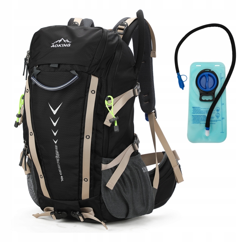 Plecak Turystyczny 35L z buklakiem czarny Idealny na wypad w góry