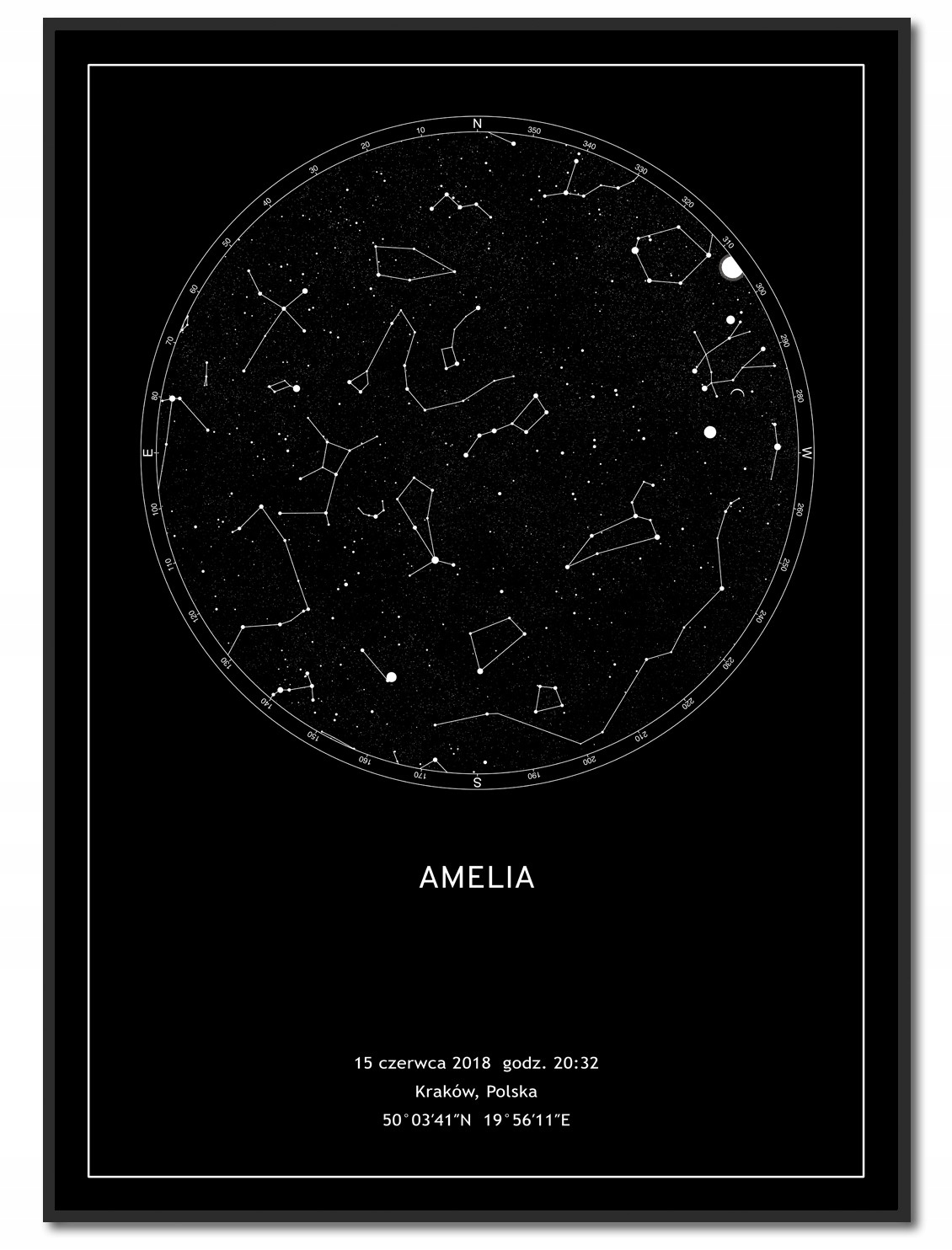 Plakat Mapa Nieba 61x91 - Plakat personalizowany Marka inna