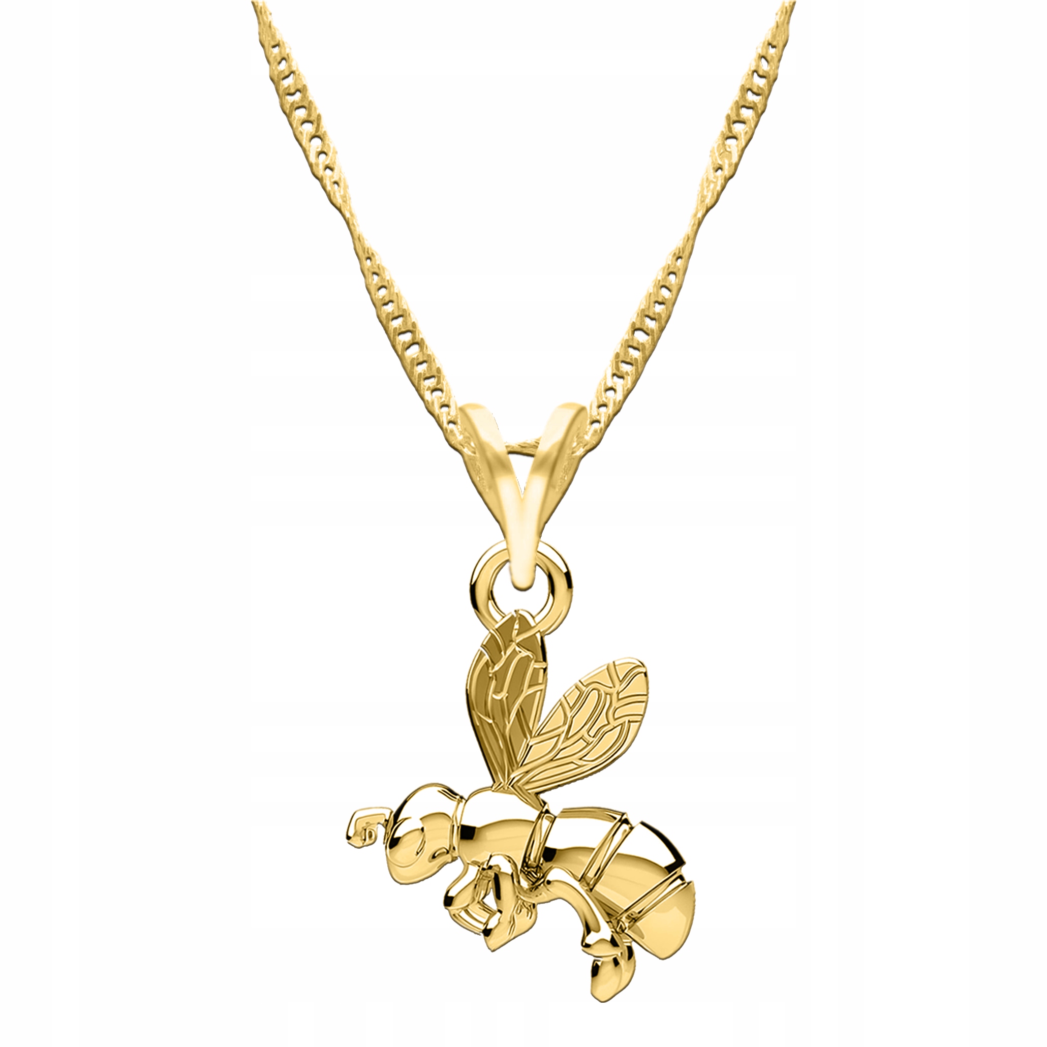 Zlatý dámský náhrdelník se včelkou, hmyzem – včela, hmyz – Stříbro 925