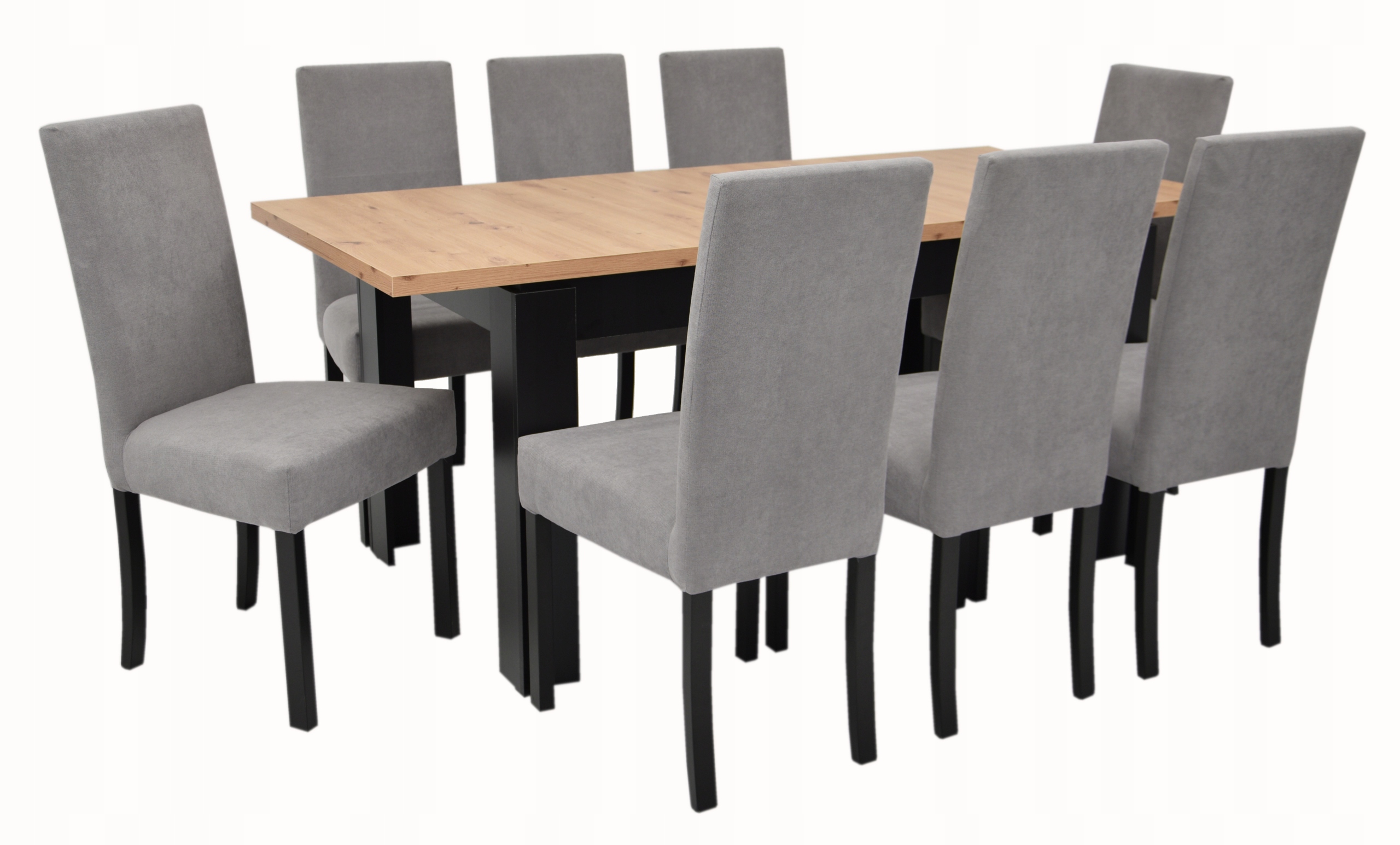 DUŻY zestaw 8 x masywne krzesła + stół DĄB ARTISAN