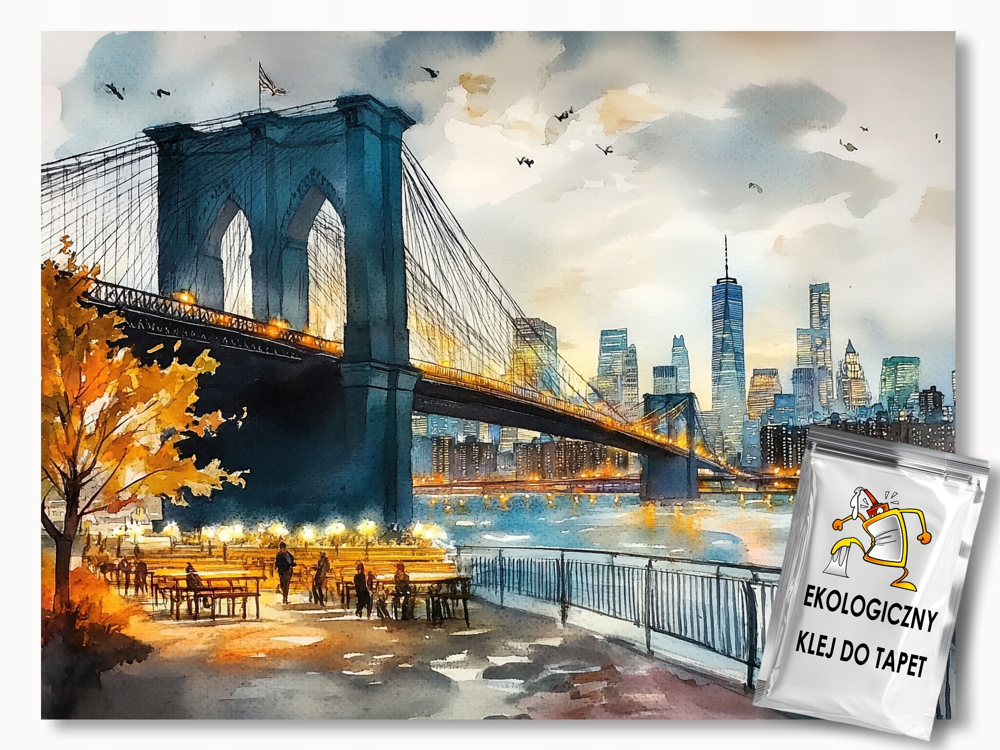 Fototapeta Flizelina Pohled New York Manhattan Most Brooklyn 400x280 lepidlo