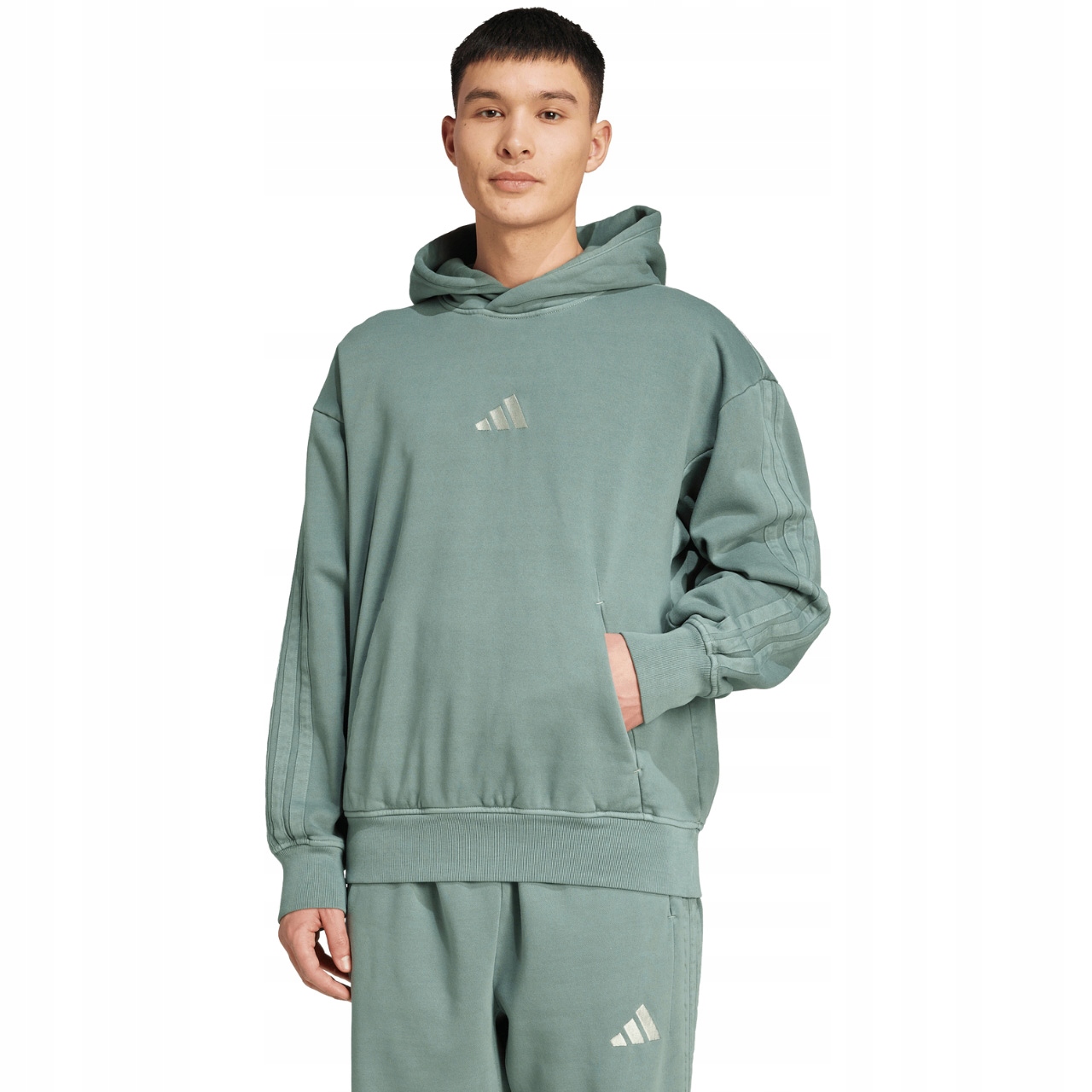 Bluza męska adidas A Szn W Fl Hd zielona JL6538 Rozmiar M