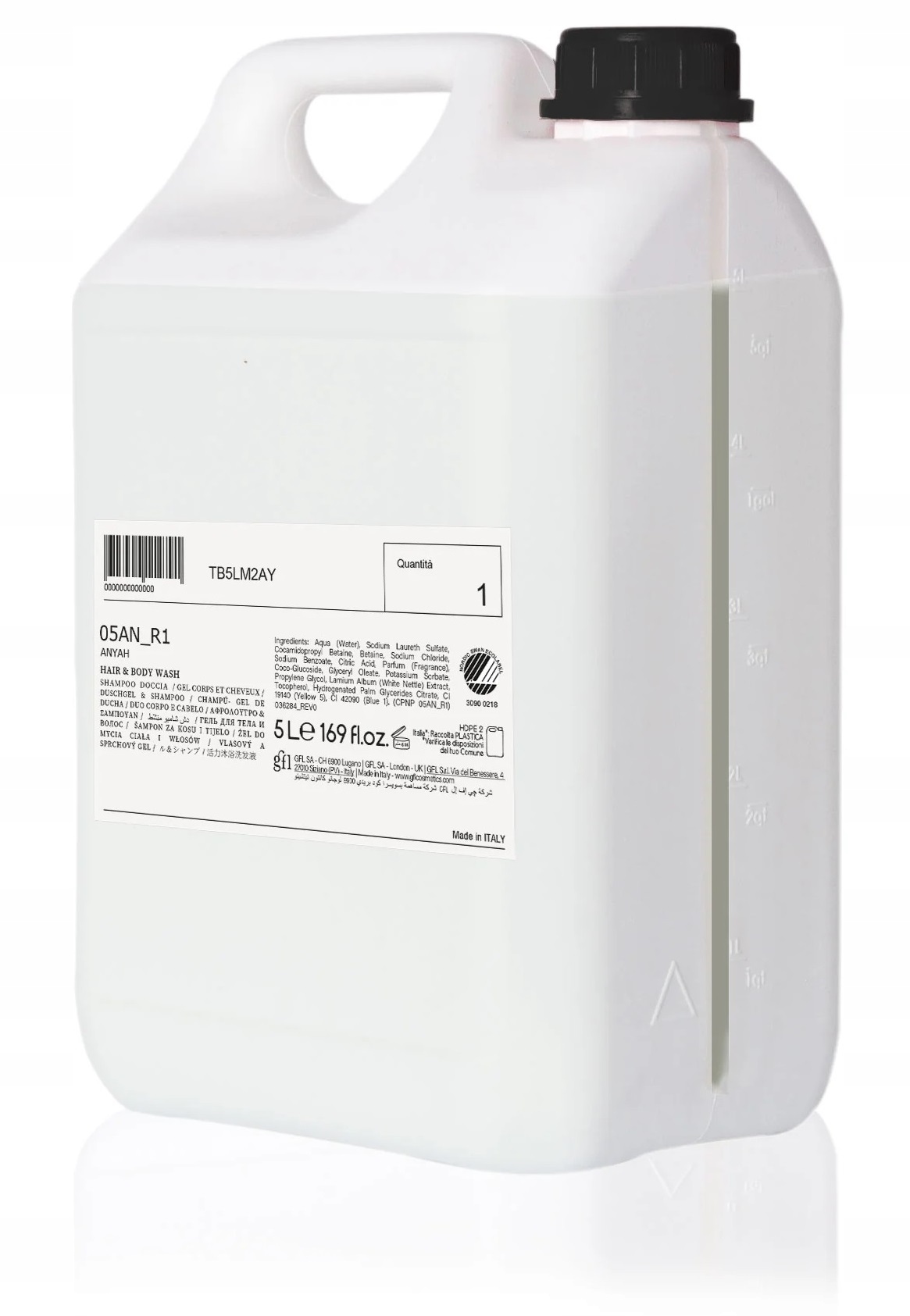 Szampon Żel Pod Prysznic do Ciała Włosów do Hotelu Spa 5L Anyah