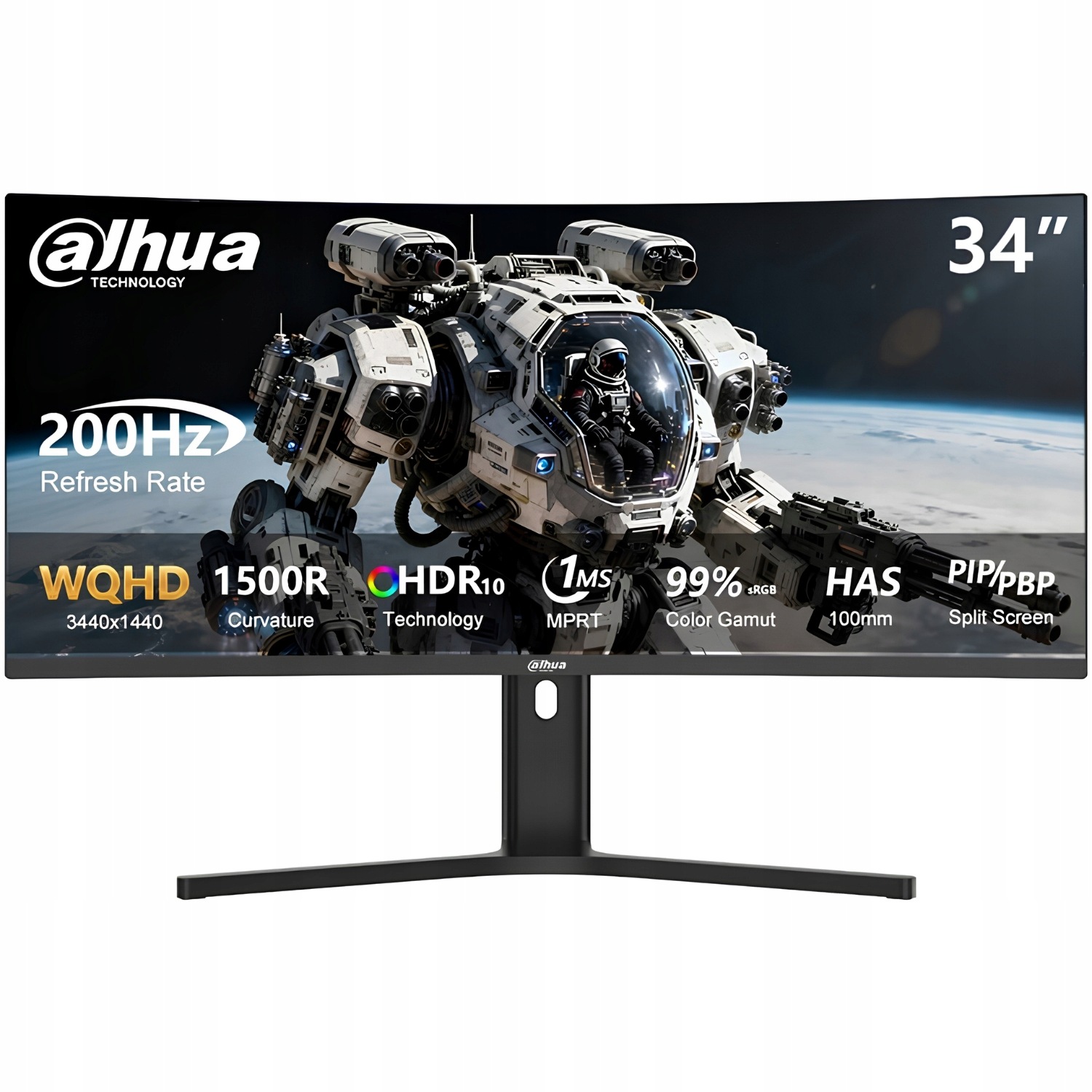 Herný monitor zakrivený Dahua 34 palcov Uwqhd Va 180HZ 200HZ 1MS HDR10