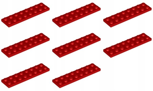 

Lego 3034 Płytka 2x8 czerwona Nowa (20g) 8 szt