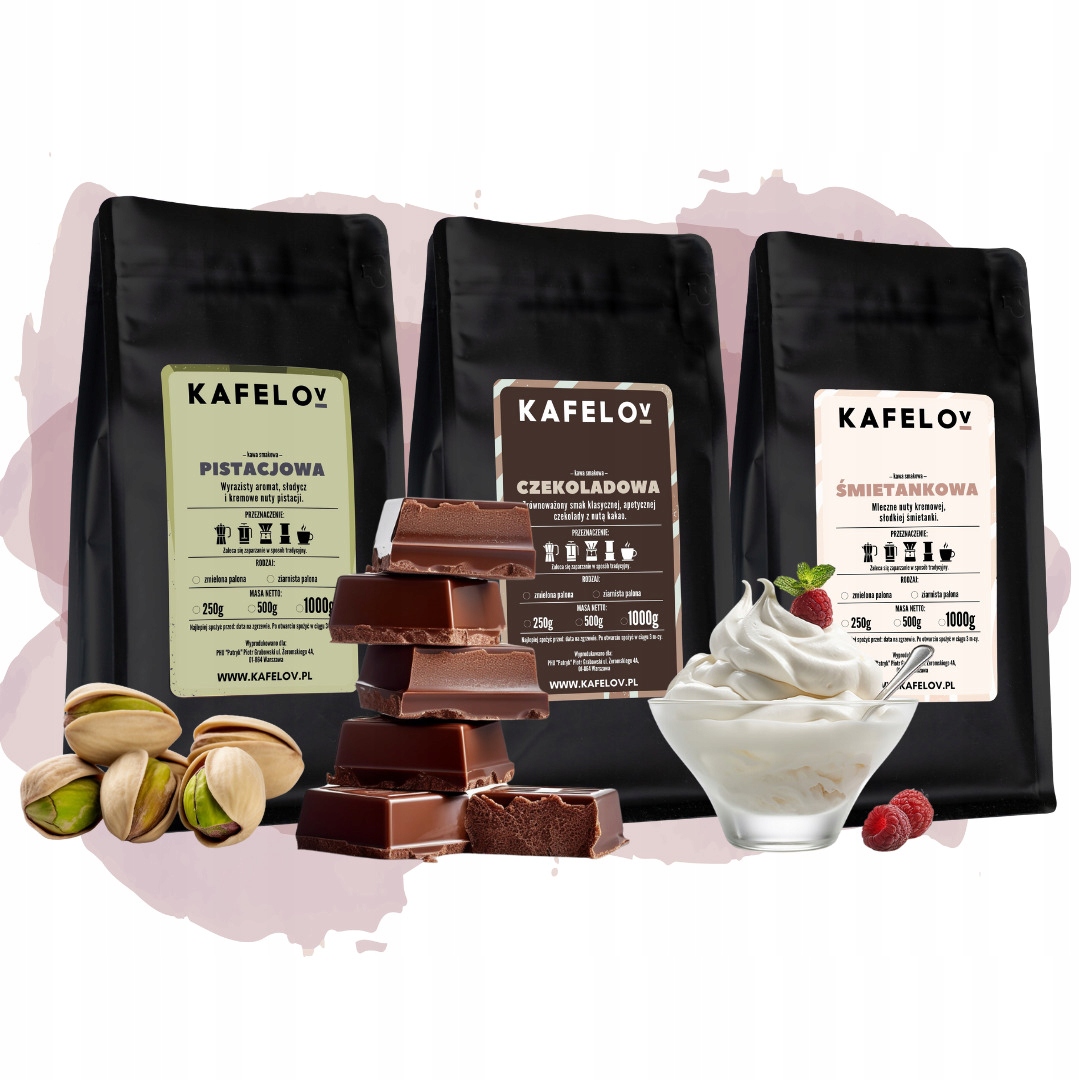 Levně Sada chuťových káv v zrnku, 3 x 250 g arabiky