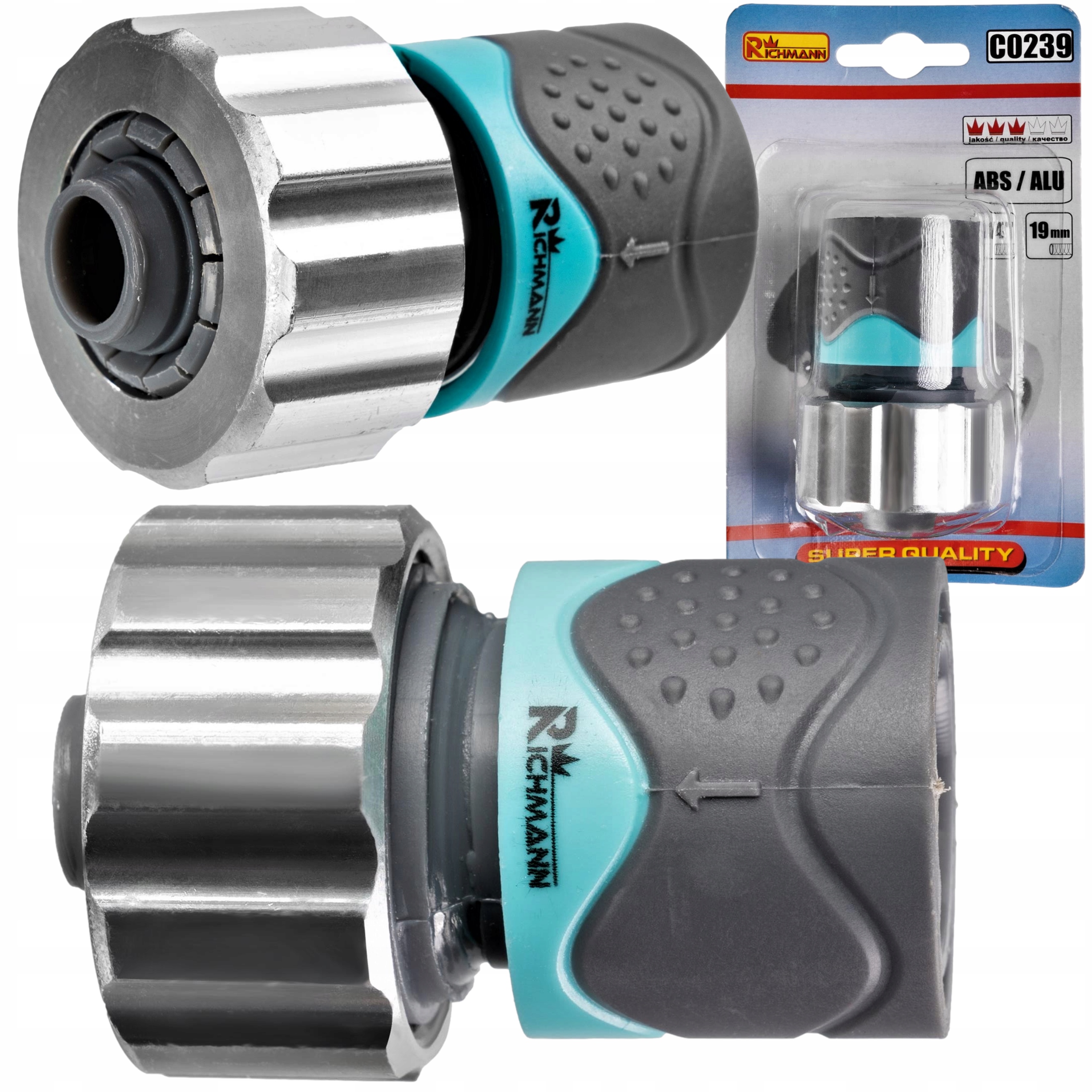 

Szybkozłączka Do Węży Ogród 3/4' 19 MM Alu/guma