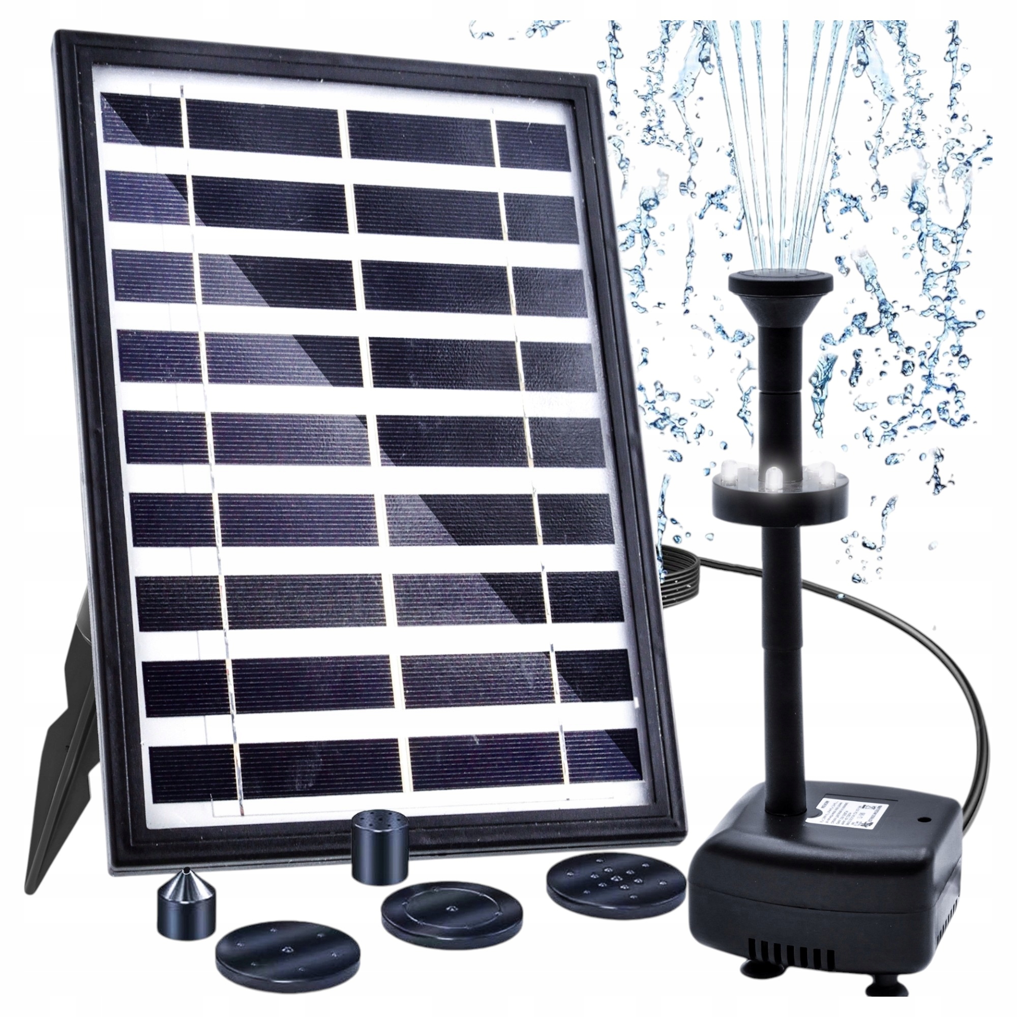 Fontanna Solarna Z Led Pompa Do Oczka Wodnego Słoneczna 350l/h 5W 1M