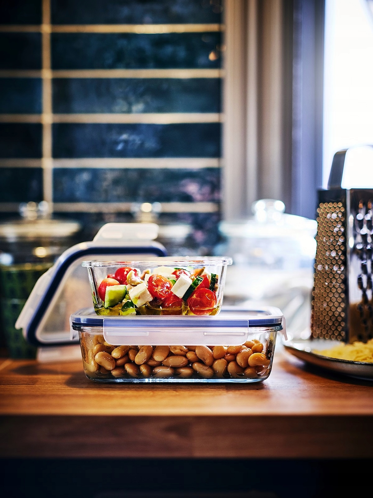 Ikea pojemnik na żywność szklany żaroodporny plastikowa pokrywka 600ml Marka Ikea