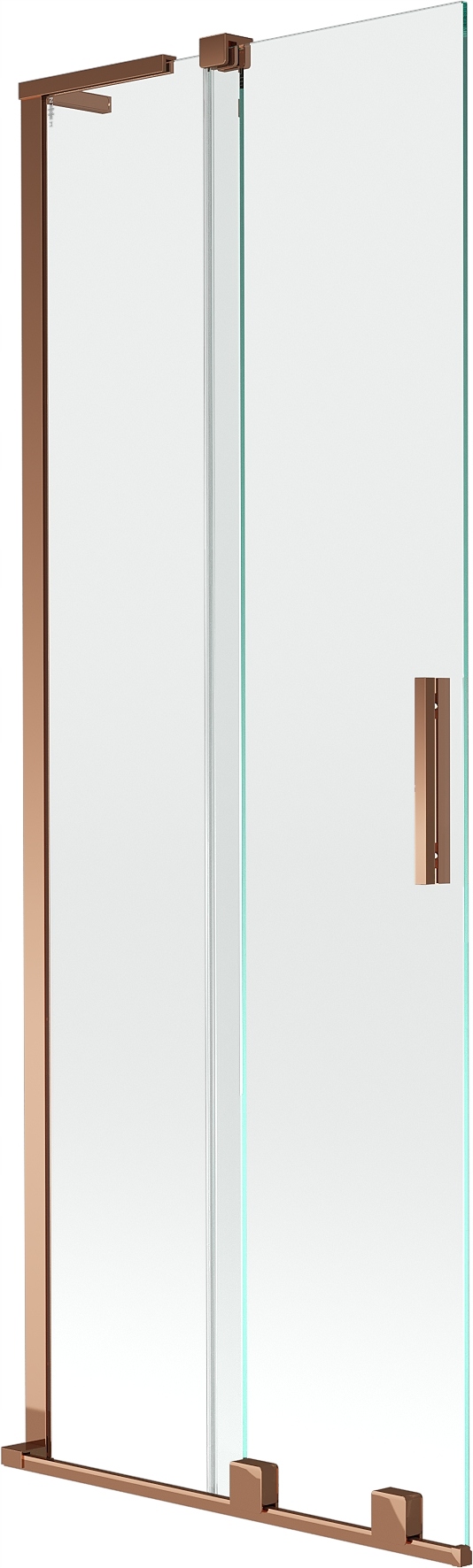 Mexen Velar L sprchový paravan 75x150 cm, růžové zlato, čiré sklo