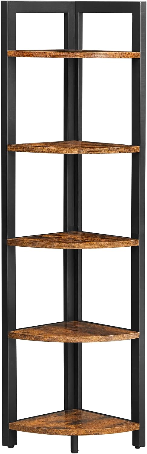 Rohový regál Taylor 5 políc 150x30 cm, rustikálne hnedý