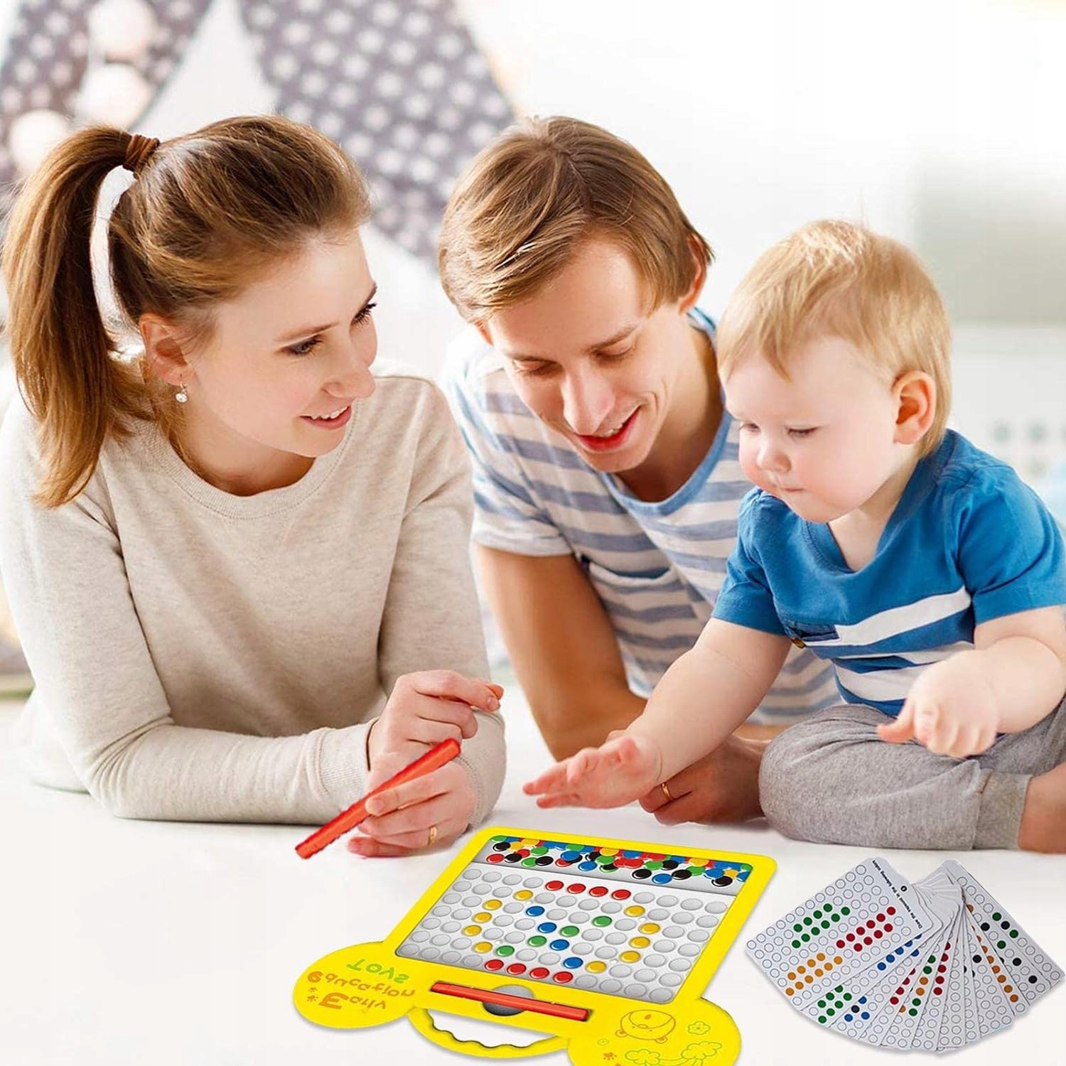 TABLICA MAGNETYCZNA MAGPAD DLA DZIECI MONTESSORI MOZAIKA UKŁADANKA KROPKI Wysokość produktu 23 cm