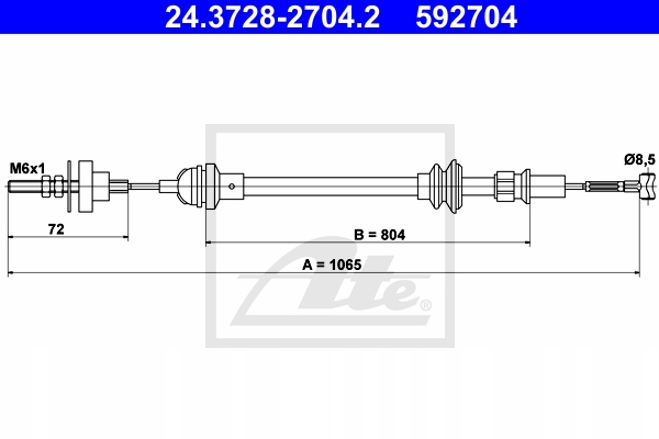 Linka cięgno sprzęgła ATE 24.3728-2704.2 Producent części ATE