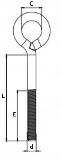 KOTWA DO RUSZTOWAŃ Z GWINTEM METR. M 8x100 ŚRUBA OCZKOWA SPAWANA OCYNK EAN (GTIN) 3006602010857