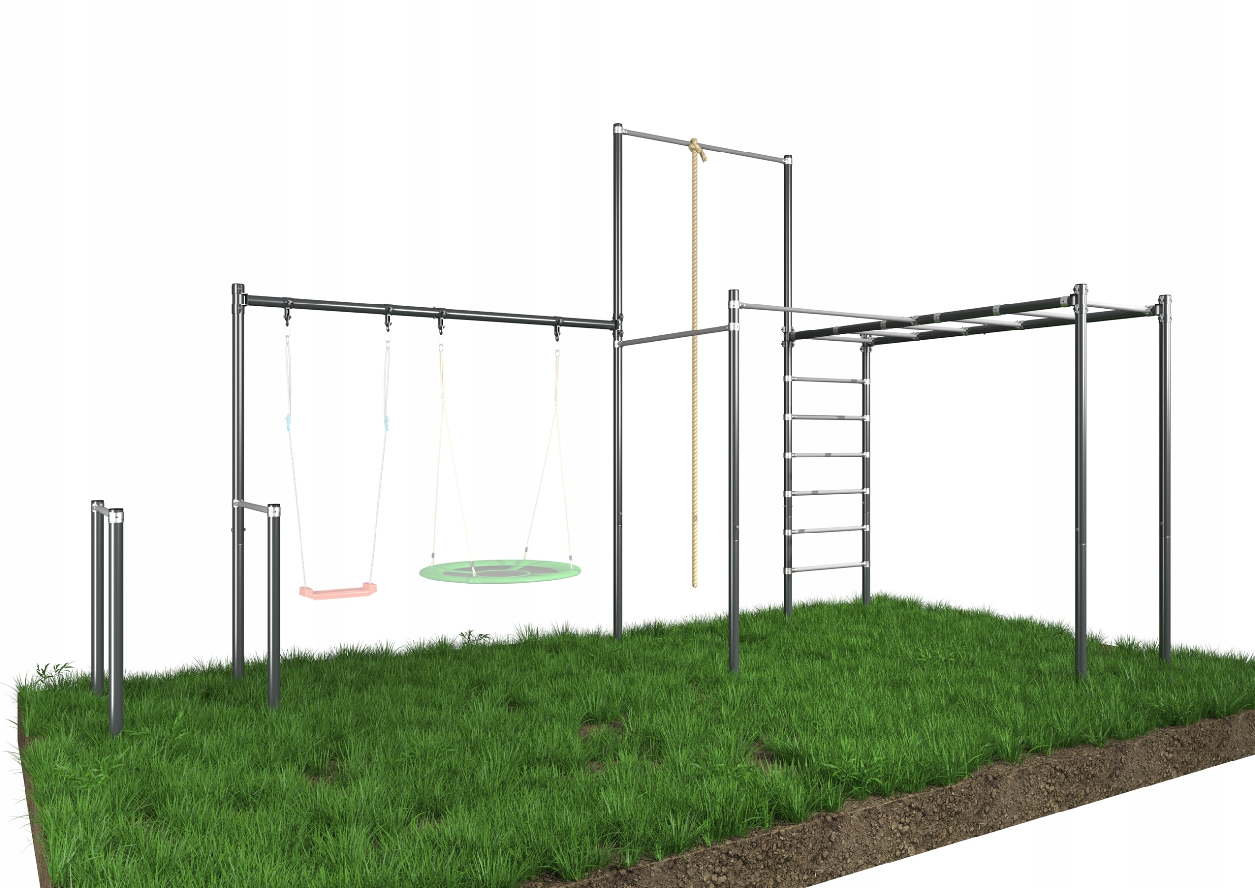 Zahradní sada, hrazda, houpačka, zábradlí, žebřík ZO18-60 Lano Bonus