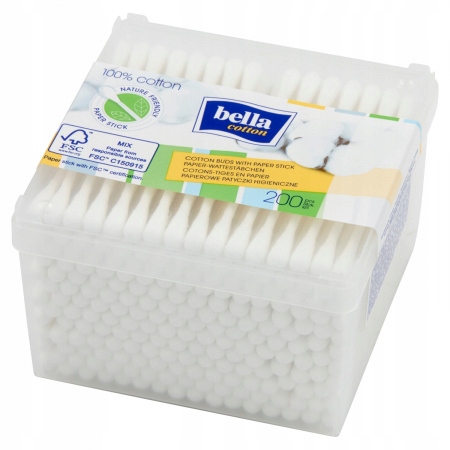 Bella Cotton Papierowe Patyczki Higieniczne 200 sztuk