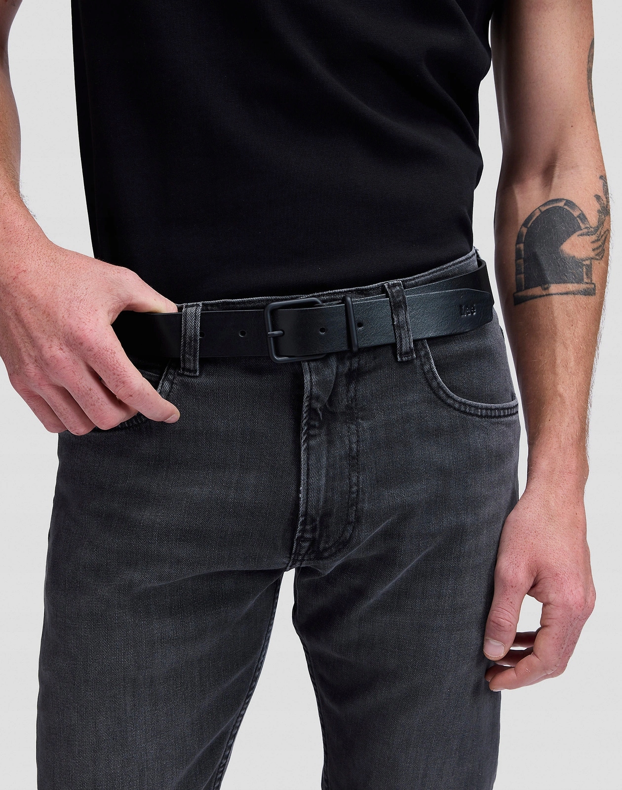 Kožený opasek Lee Casual Belt Black 112372688