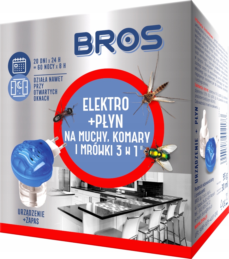 

Bros Elektro z Płynem Na Muchy, Komary I Mrówki
