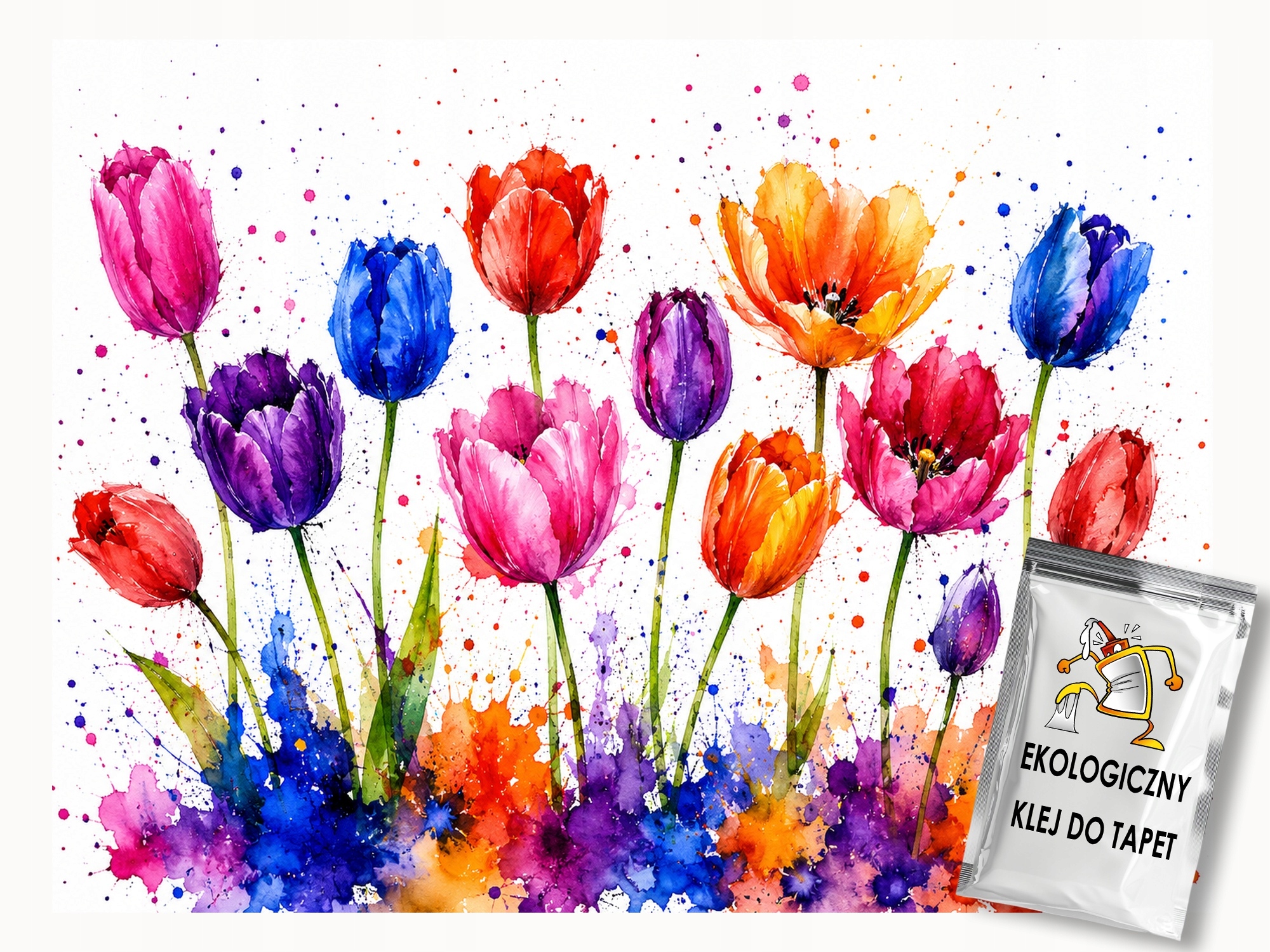 Fototapeta Flizelina Akvarel Jaro Zahrada Květiny Tulipány 300x210 110g