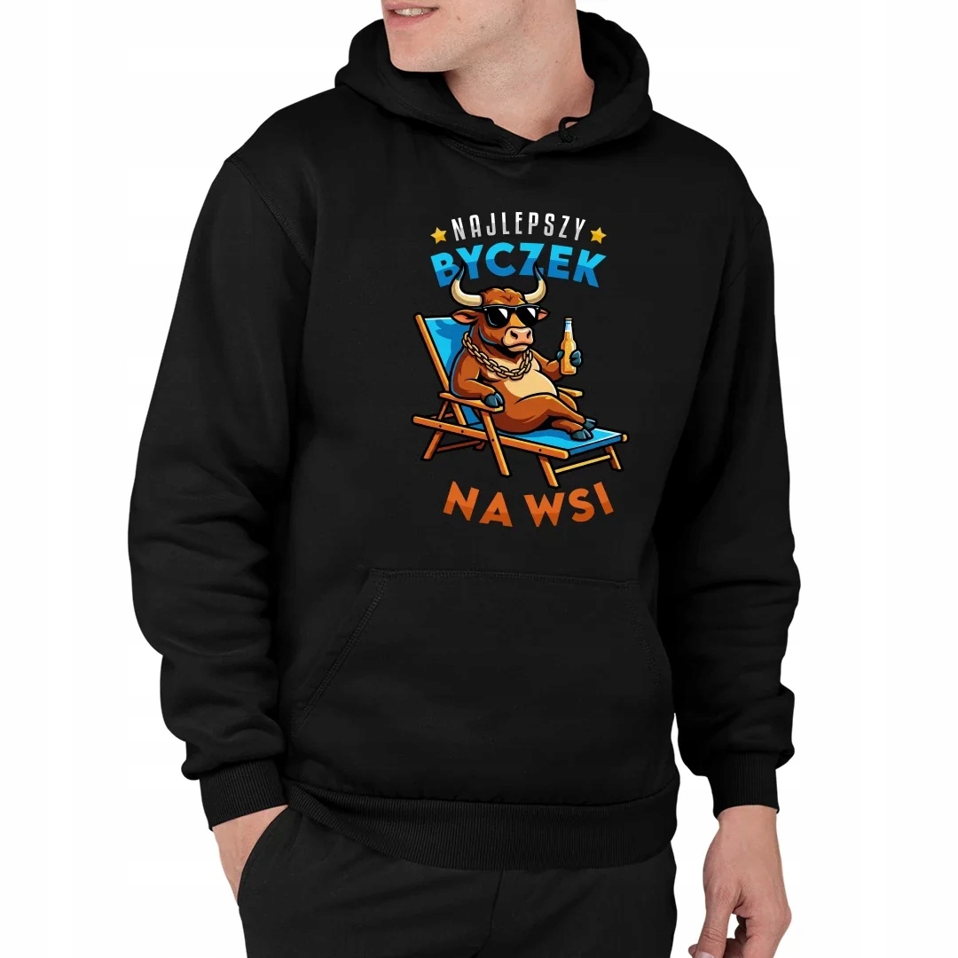 Pánská Mikina Vtipný Dárek Pro Kolegu Nejlepší býk na venkově Velikost XL