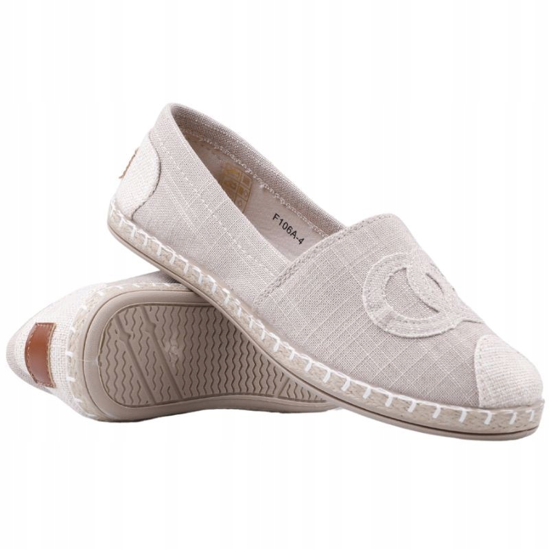 BEŻOWE ESPARDYLE DAMSKIE PÓŁBUTY WSUWANE PŁASKIE WKŁ. EKOSKÓRA WYGODNE Stan opakowania oryginalne