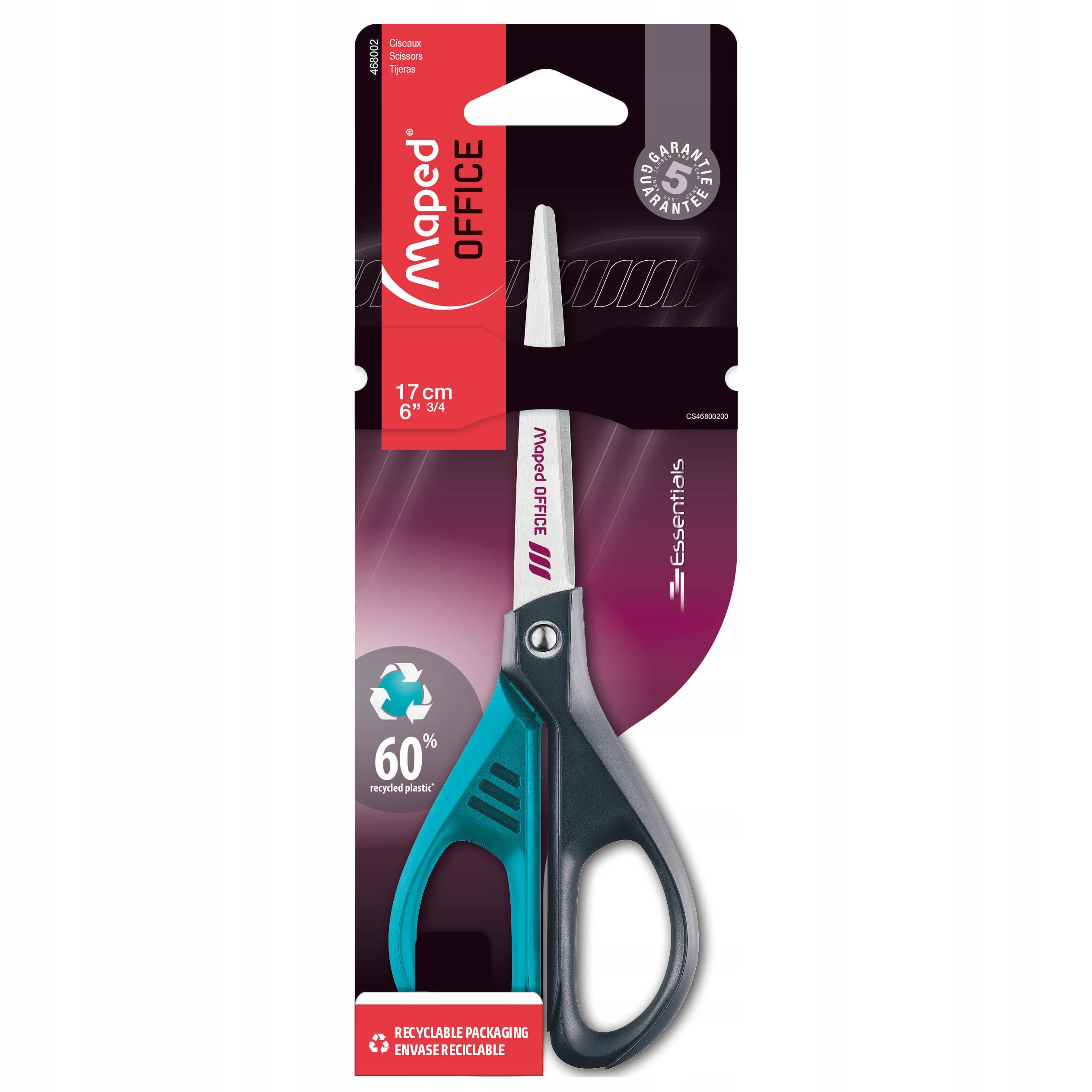 Nożyczki Essentials Green Deco - Maped - 17 cm