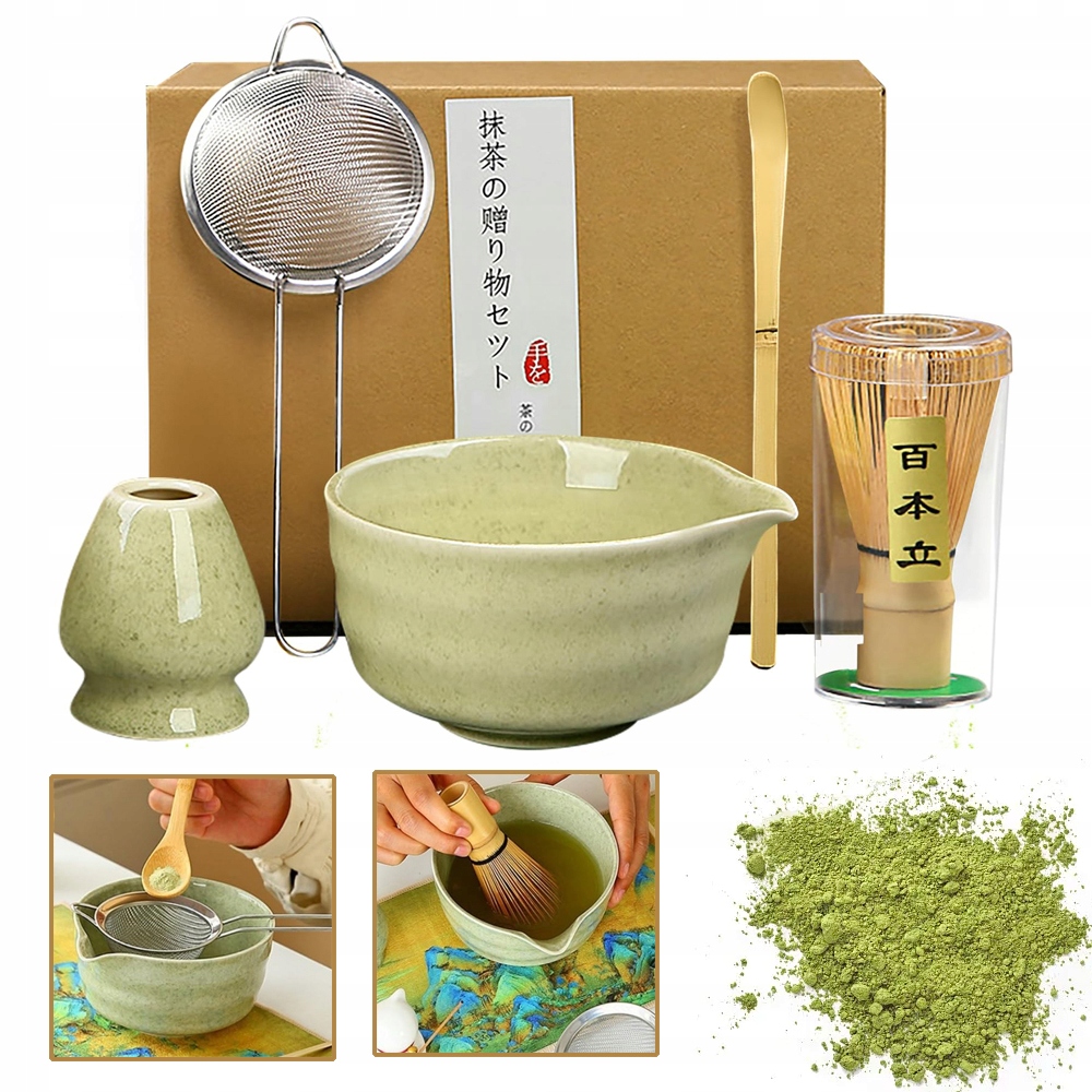 5-CZĘŚCIOWY Ręczny Zestaw Do Herbaty Matcha Ceramiczna Miseczka Do Matchy