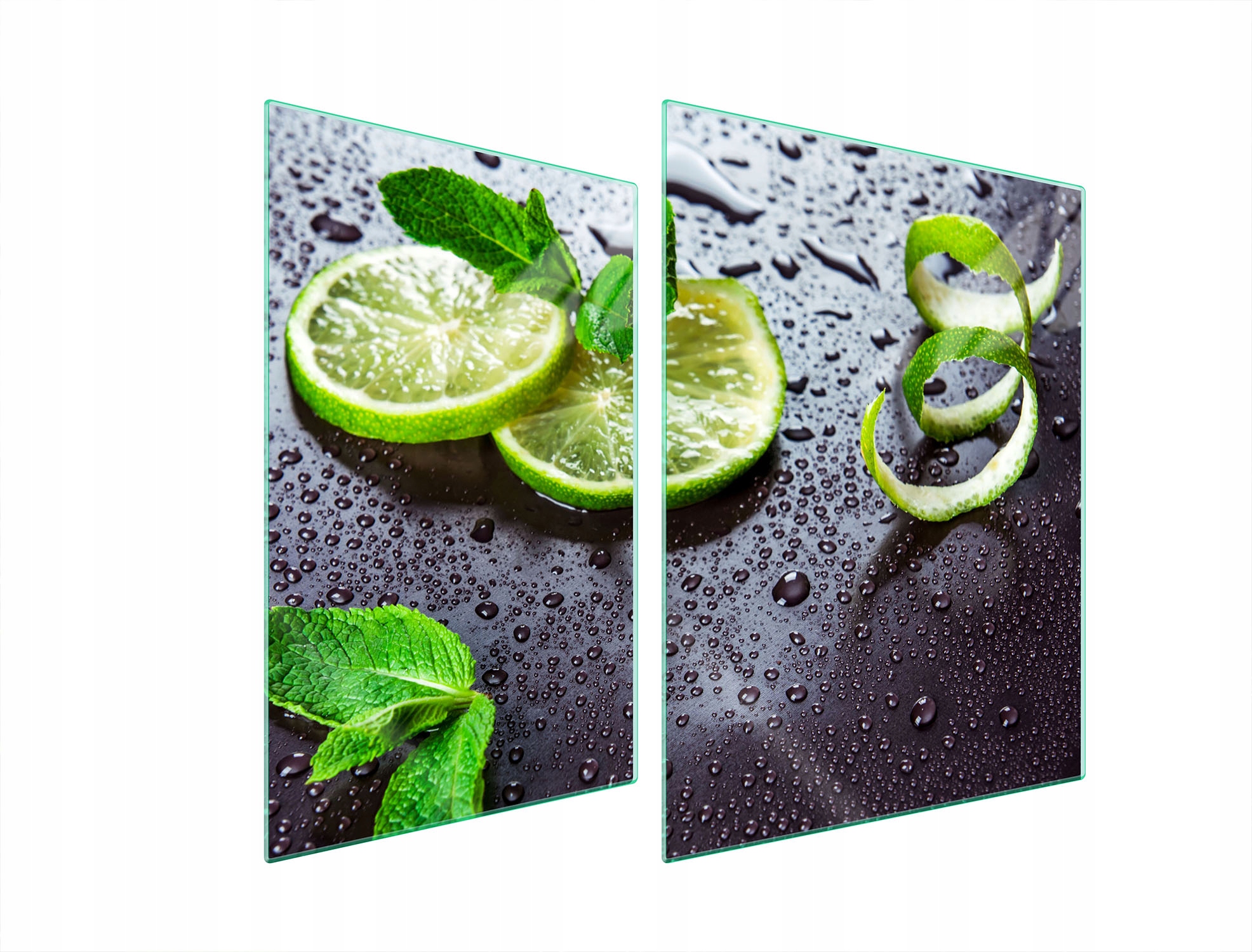 Skleněná Ochranná Deska Na Sporák 70x52 Limetka Tvrzené Sklo