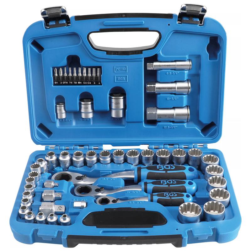 Sada priechodných nástrčných kľúčov Gear Lock 4,5-25 mm 52 ks Bgs 2181