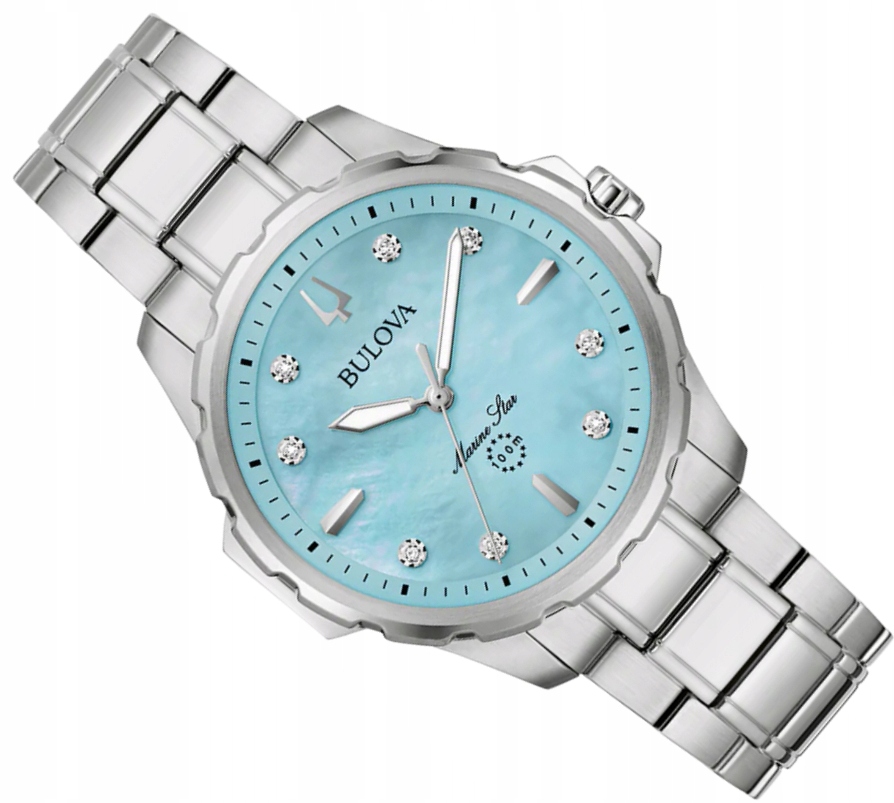 Módní Dámské Hodinky Bulova 96P248 Marine Star Oceán Blue Krabička