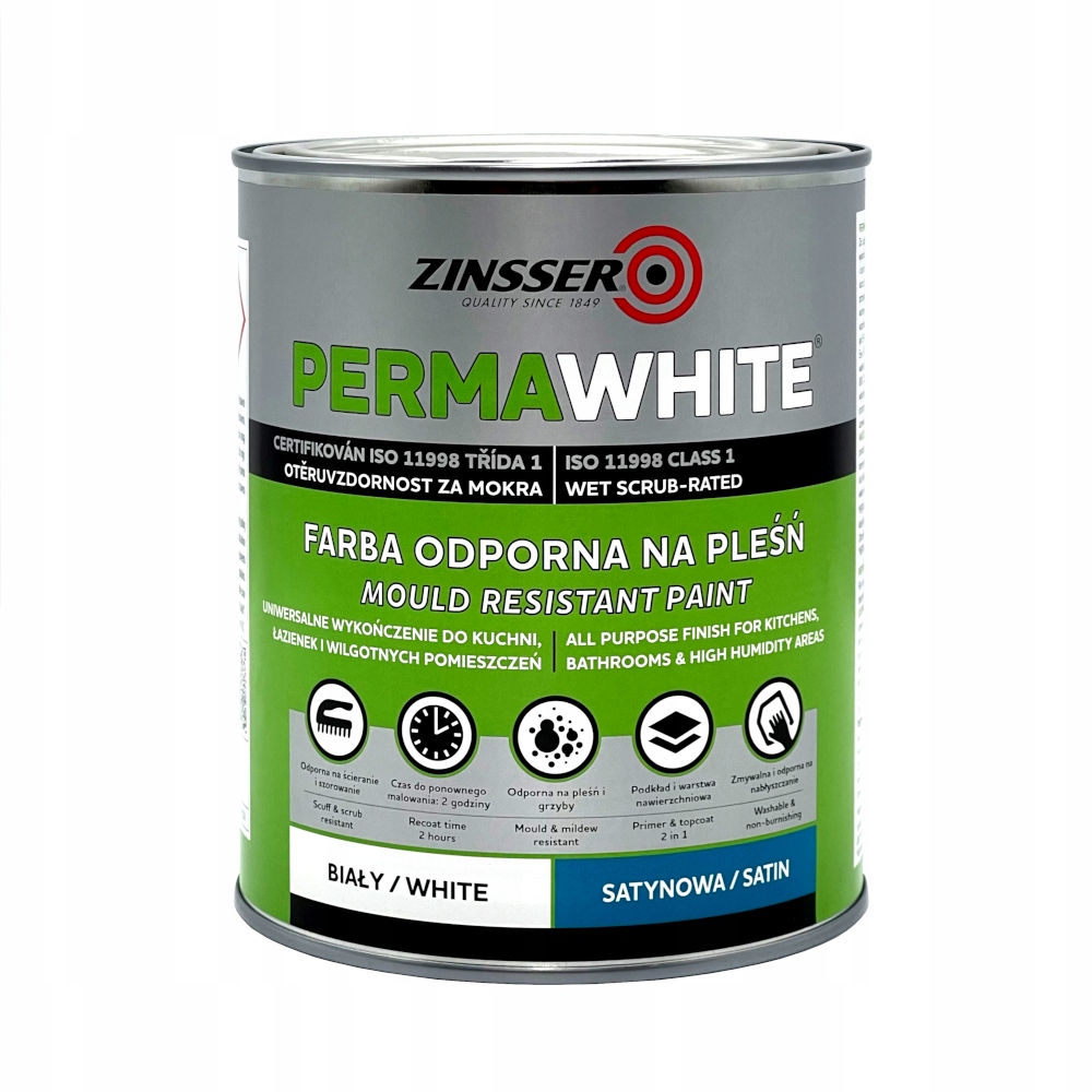 Perma-white 1L Farba Antypleśniowa Rustoleum Satynowa Odporna Na Grzyb