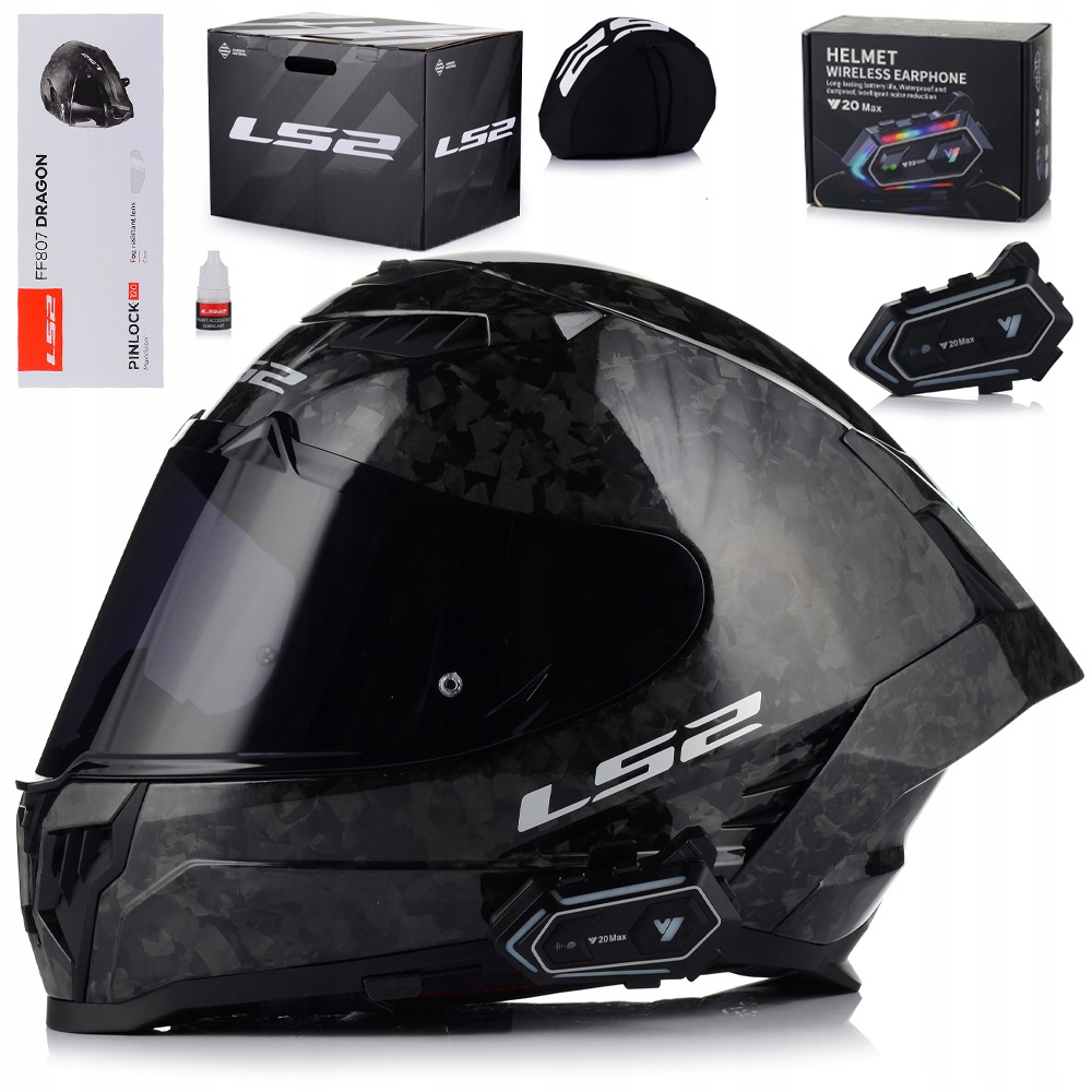 Motocyklová prilba LS2 FF807 Carbon Forged Blenda Pinlock 2x Sklo