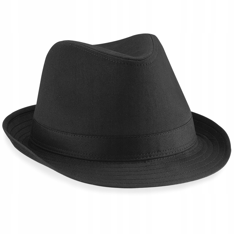 CZARNY KAPELUSZ GANGSTERSKI FEDORA MĘSKI L/XL Marka Beechfield