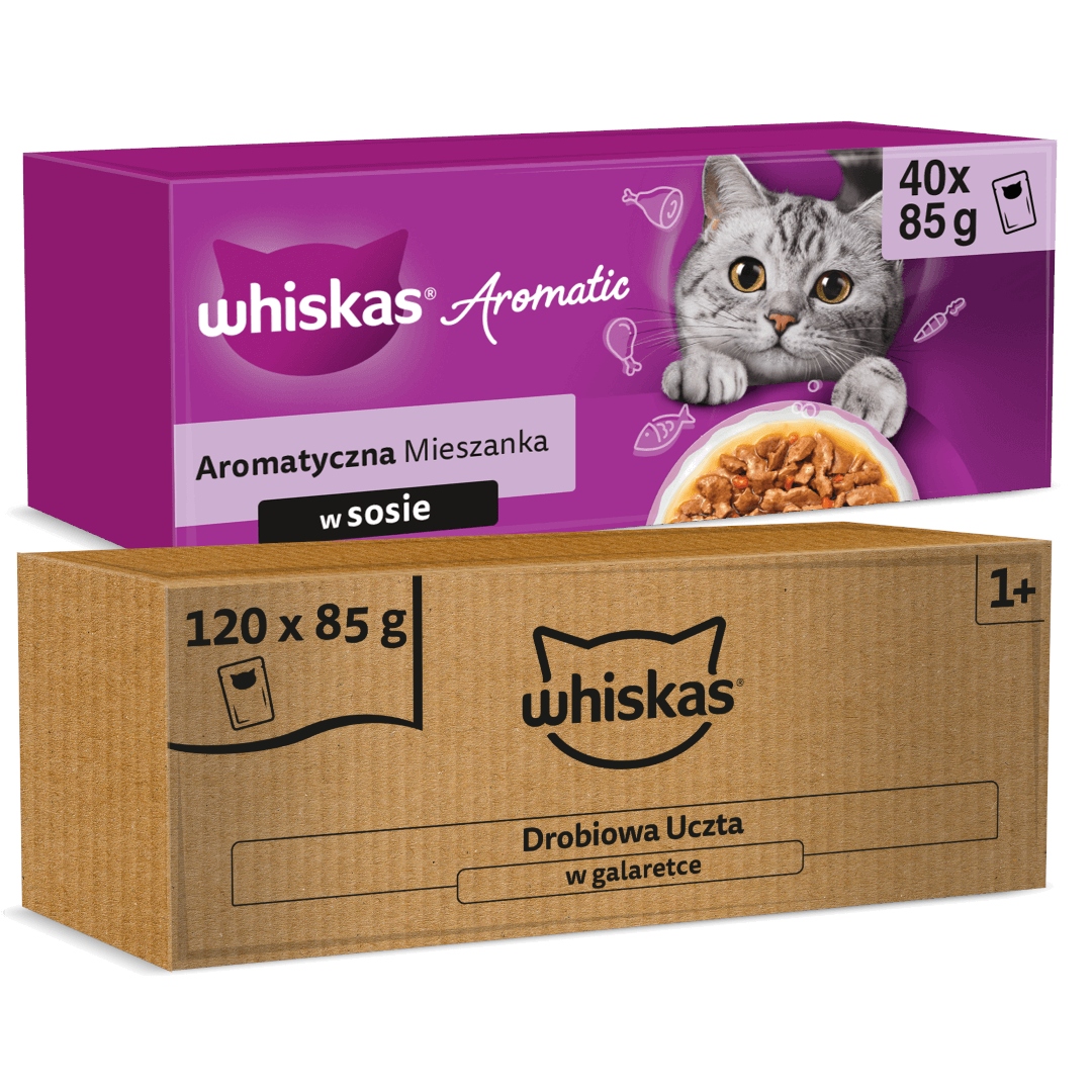 Levně Whiskas 160x85g Mokré Krmivo Pro Kočky Drůbeží hostina Želé Aromatická omáčka