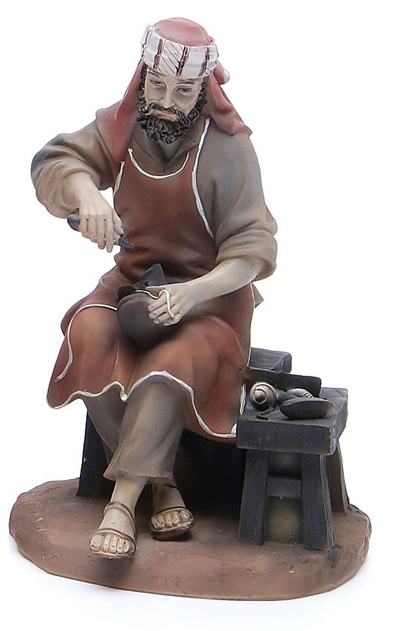 Figurka Do Betlému "Švec opravující obuv" pro figurky o výšce 20 cm