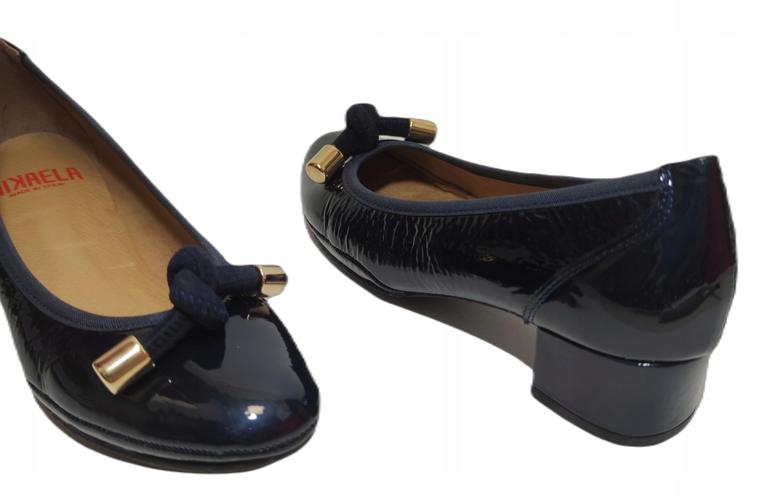 Pohodlné kožené lodičky s lakem Mikaela 15195 r36