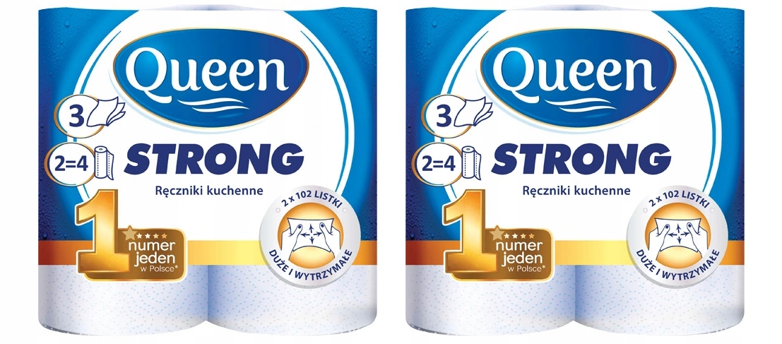 

2x Ręcznik papierowy celuloza Queen Strong biały
