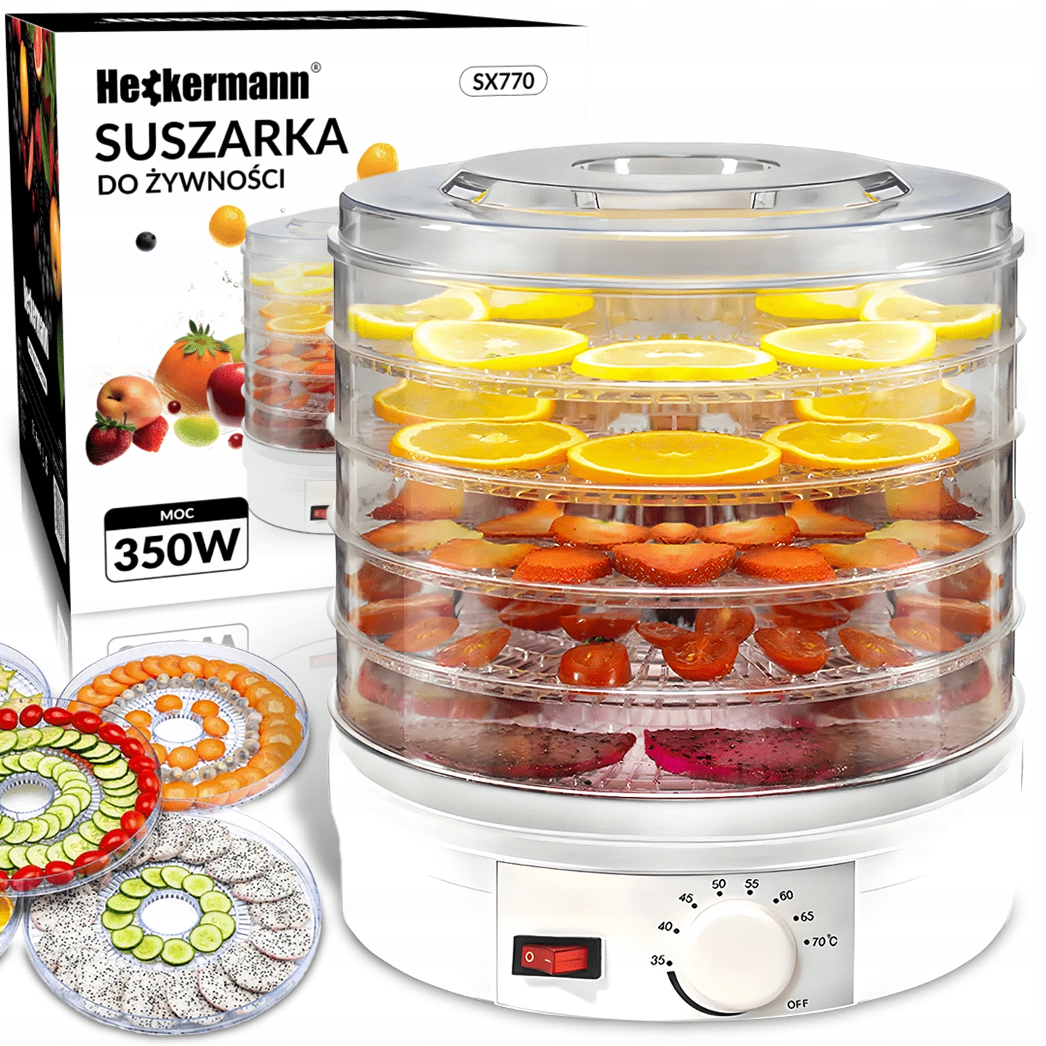 Sušička Hub Ovoce Zeleniny Potravinových Bylin 350 W Velká 5 Sít