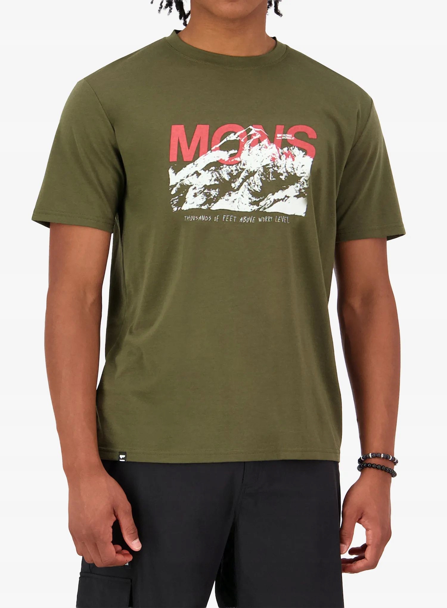 Cyklistická košile Mons Royale Icon Merino T-Shirt tmavě olivová M