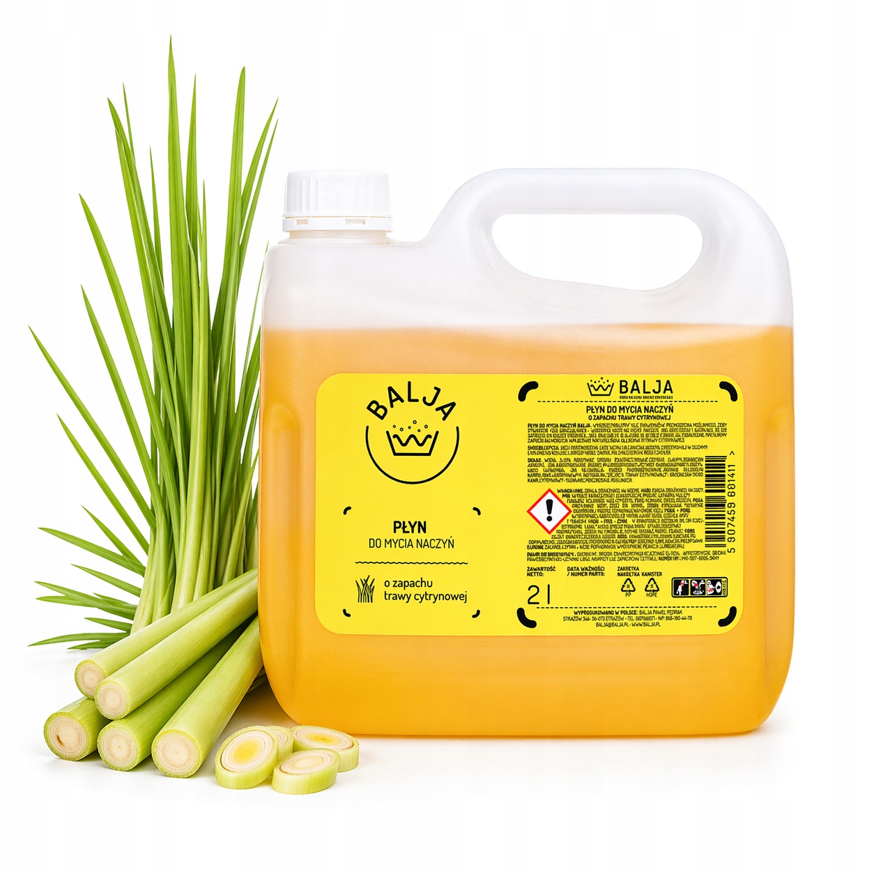 Tekutý přípravek na nádobí Eko Refill 2L Tráva Citronová Přírodní Balja