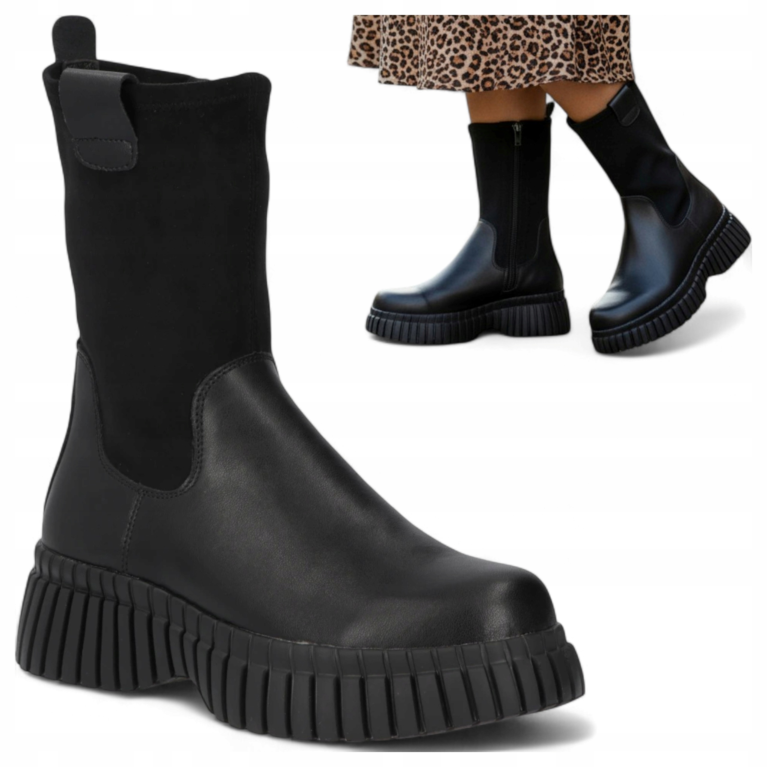 Dámské Kotníkové Boty Kožené 39 Filippo Podzimní vysoké černé na platformě