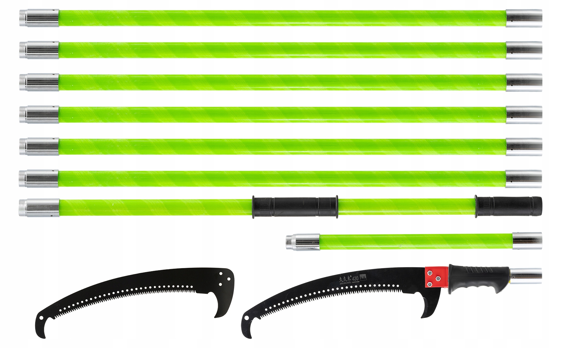 PIŁA DO GAŁĘZI Z HAKIEM TELESKOPOWA MODUŁOWA RĘCZNA DWA OSTRZA 8 m 800 cm